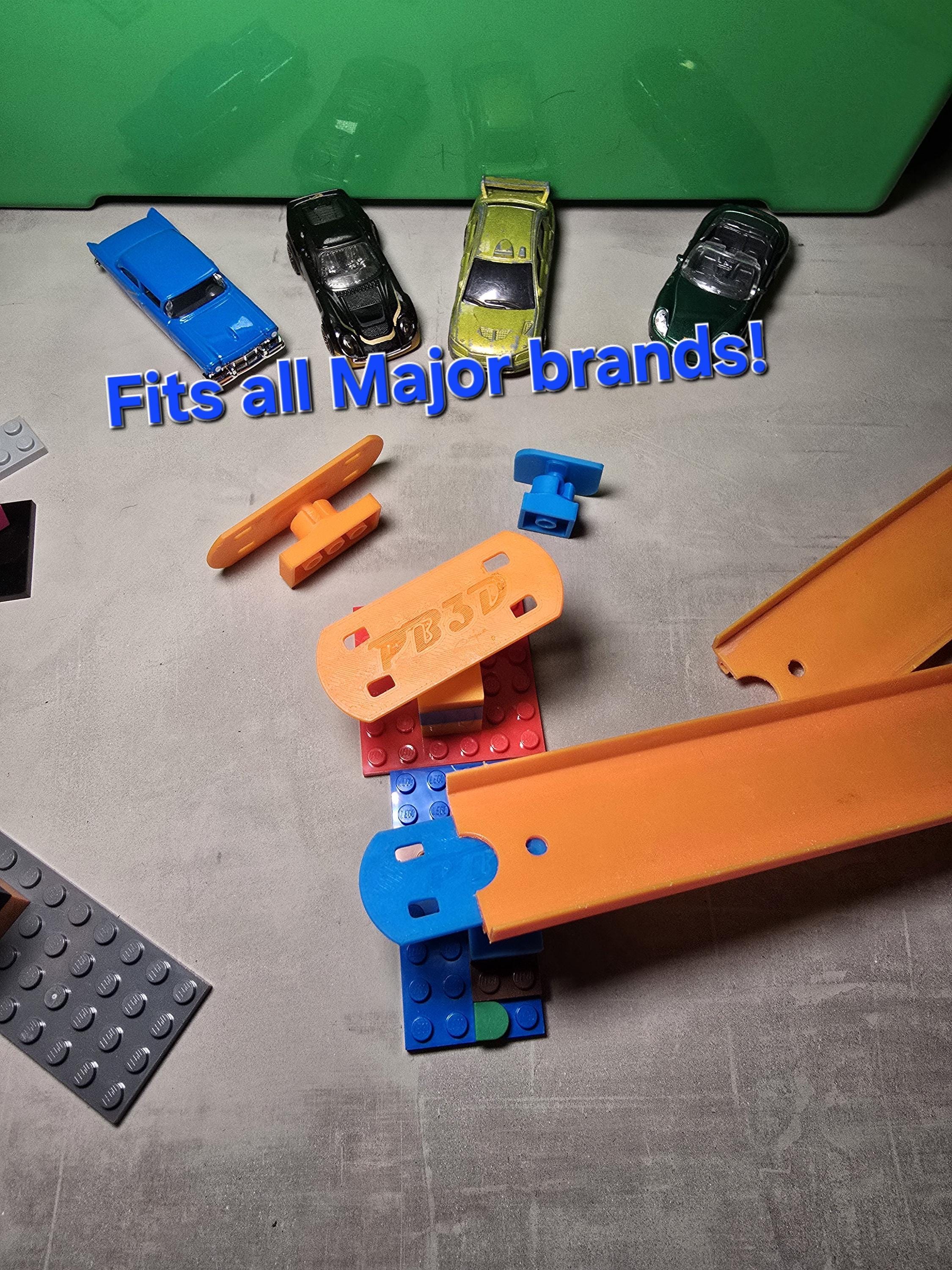 Adjustable Racetrack, 3D Printed Brick Adapters | PLA Connectors | Universal Fit, Color Options, Triple-Decker