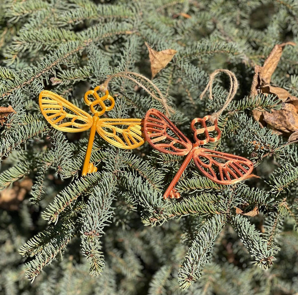 Flying Key Ornament, Whimsical Holiday Decor | 3D Printed Lightweight Plastic | 4in Long X 5in Wide