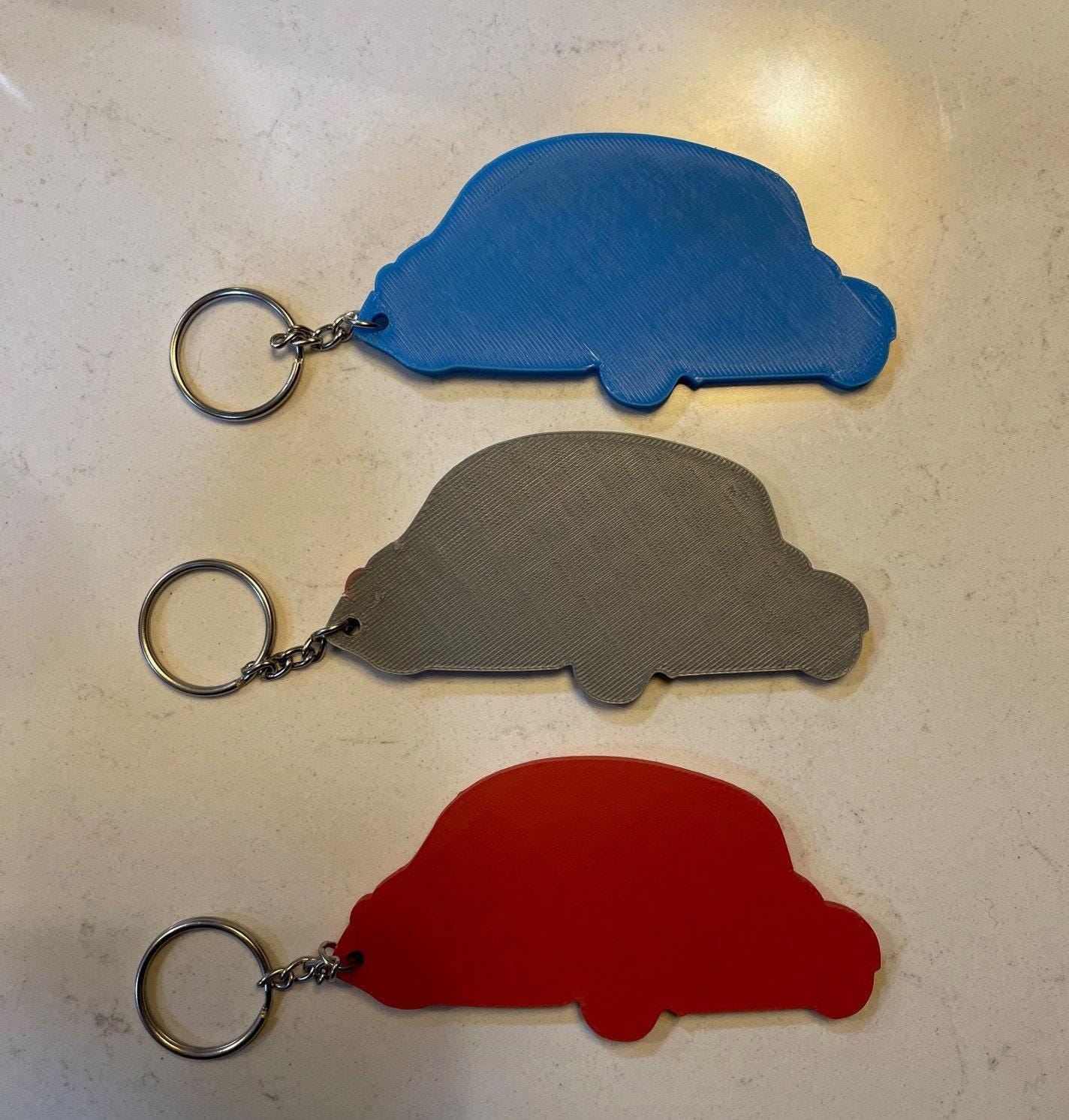 Vw Beetle Key, Retro Personalized Tag - Acrylic Custom Year & Color, Compact Lightweight, Garage Friendly