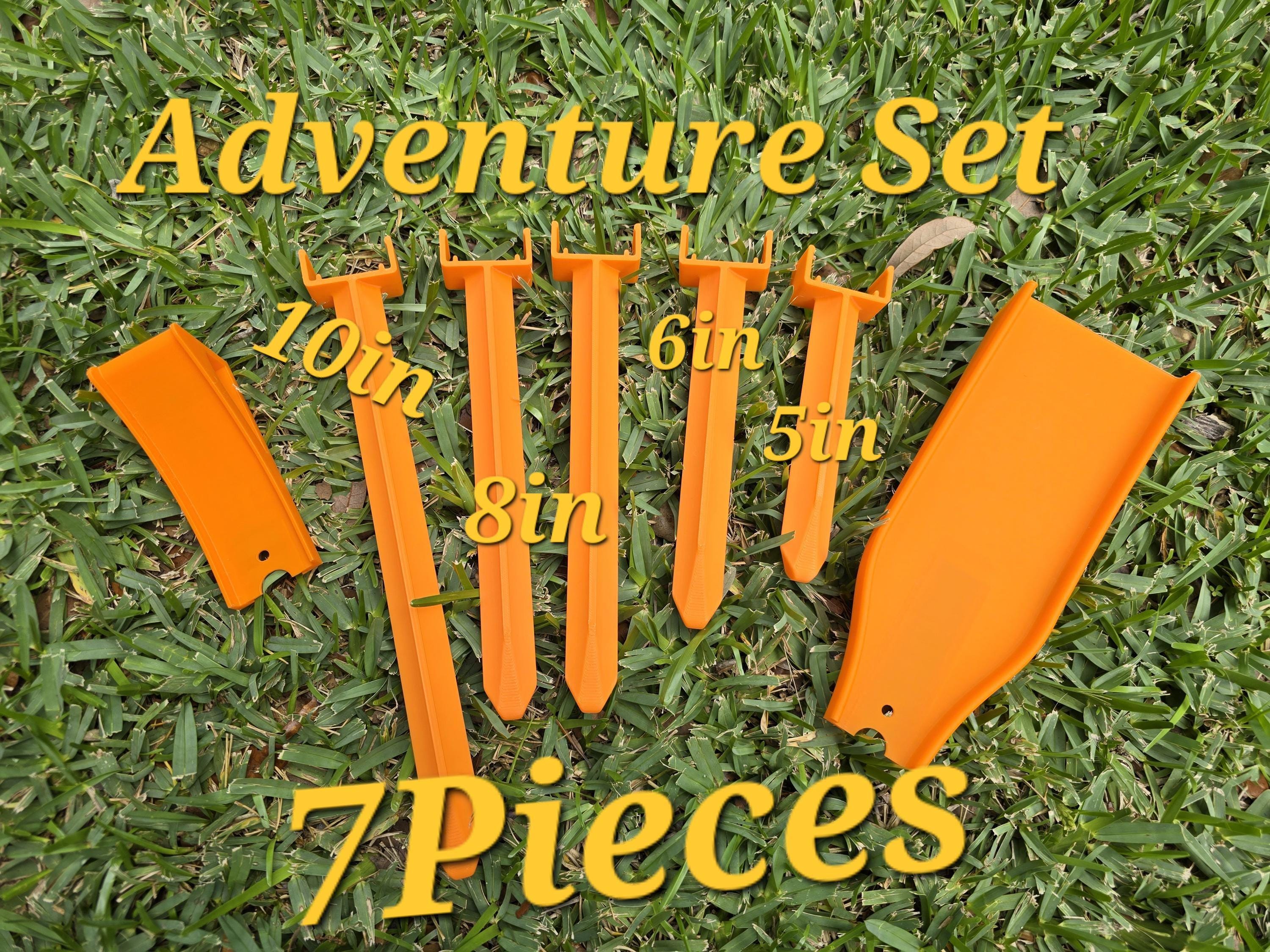 Speed Snap Off-Road, Mixed-Length Track Anchors | 3D Printed, Sand & Dirt Stakes | 5–10 Inch Set