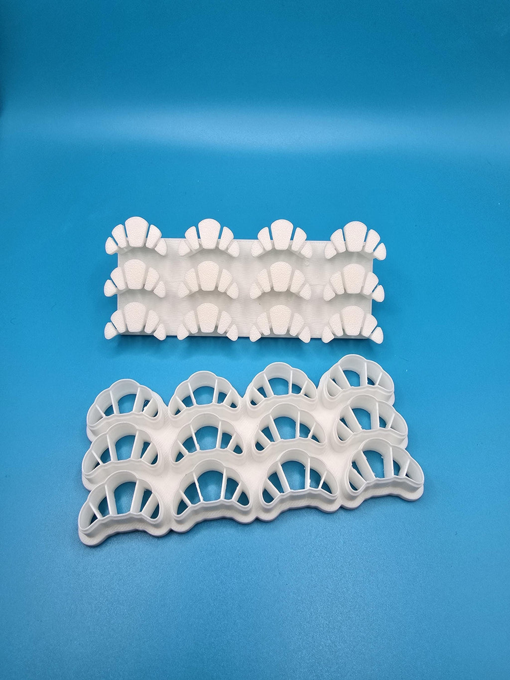 3D Printed Croissant, Flaky Layer Cookie Cutter | Food-Safe PLA | 4x2, 1 Inch Cookies, Push Release Tool