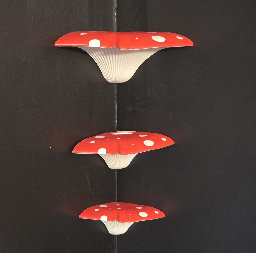 Shelves - 3D Printed, Mushroom Corner Shelf | PLA Wall Decor | Small, Medium, Large Sizes, Custom Options