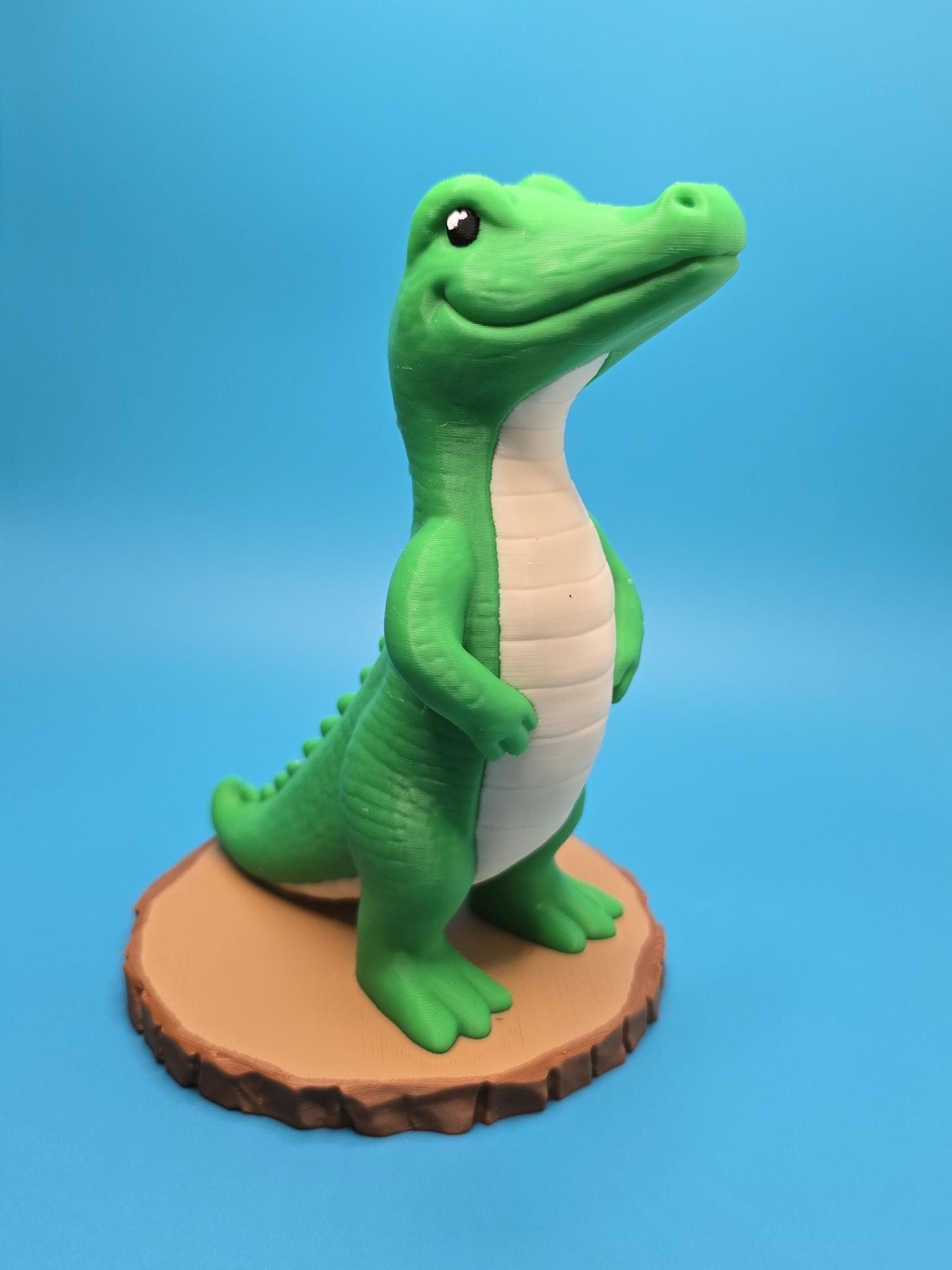 Mini Porch Alligator, Farmhouse Desk Statue | 3D Printed Resin | 6 Inch Tall, Giftable Accent