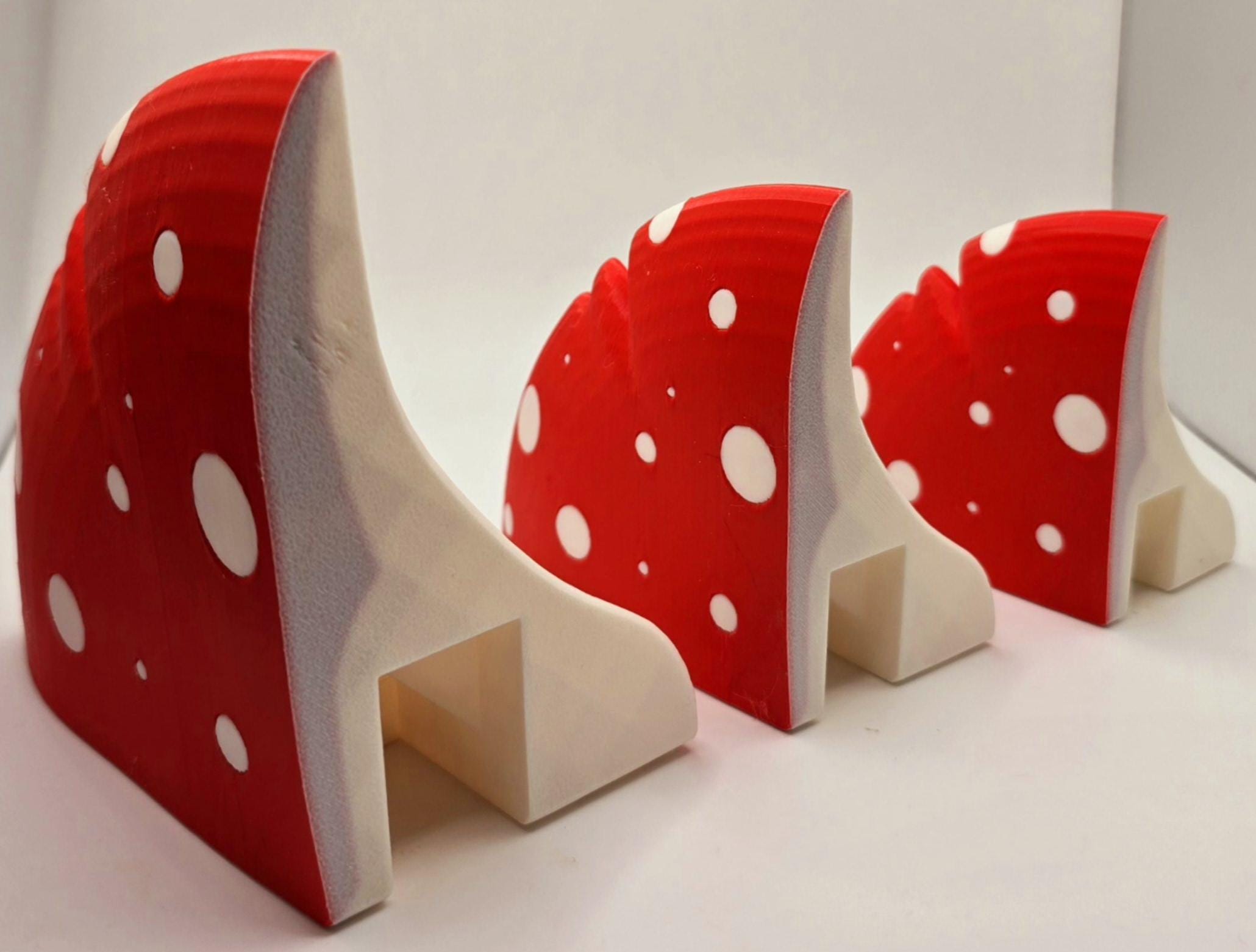 Shelves - 3D Printed, Mushroom Corner Shelf | PLA Wall Decor | Small, Medium, Large Sizes, Custom Options