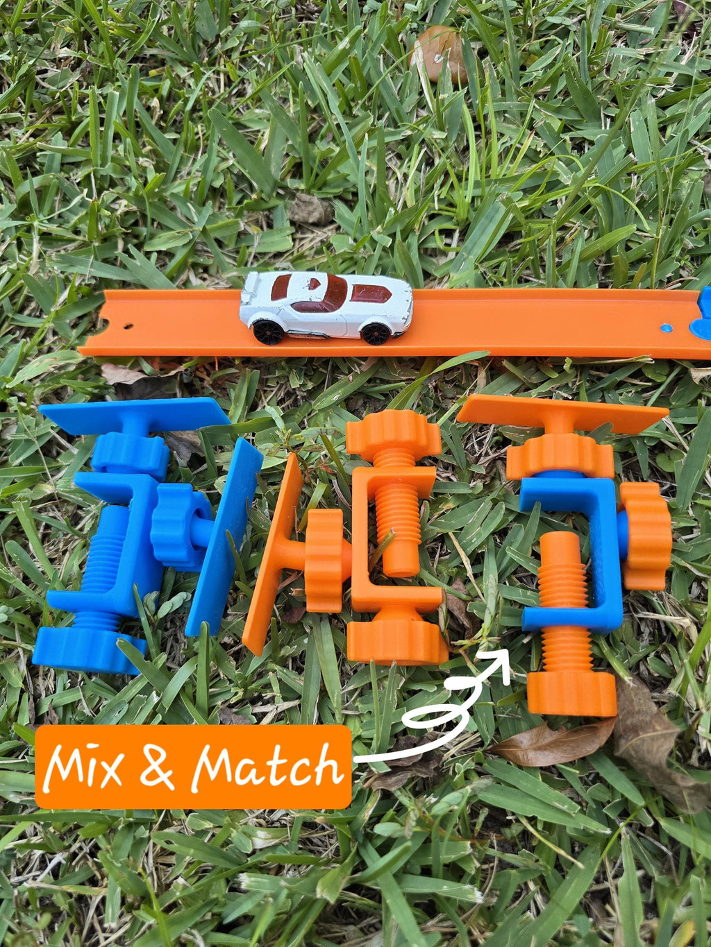 Race Track Connector, Mix And Match Clamp Mounts | Removable Screw-In, Fits Up To 2 Inches, Kid-Friendly Setup