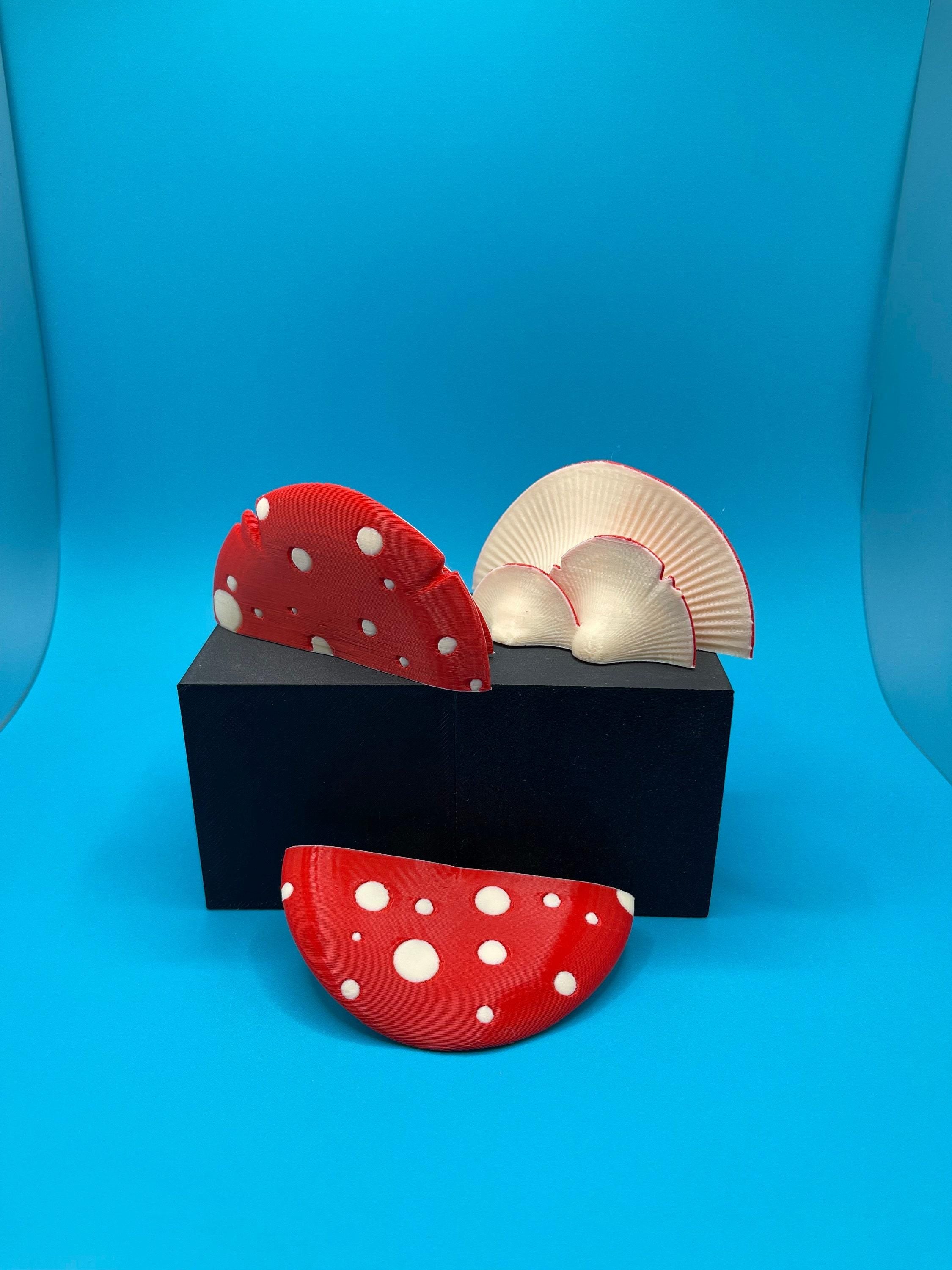 Mini Magnet Mushroom, Whimsical Shelf Decor | Handcrafted Resin Magnets, 3-Inch Wide, Pack Of Three