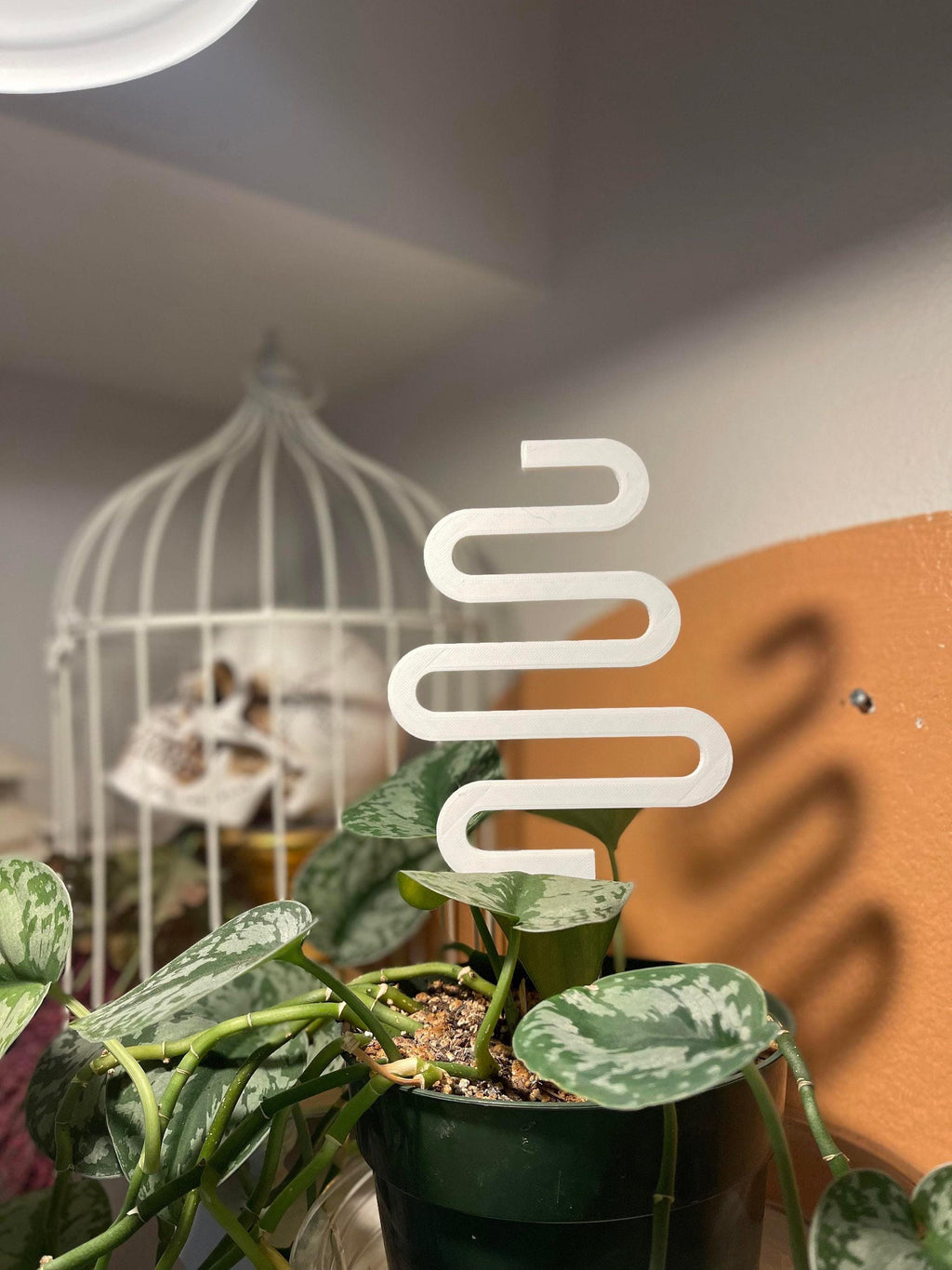 Wire Plant Trellis, Simple Eclectic Climbing Support | 3D Printed, Rounded Spike, Indoor Small