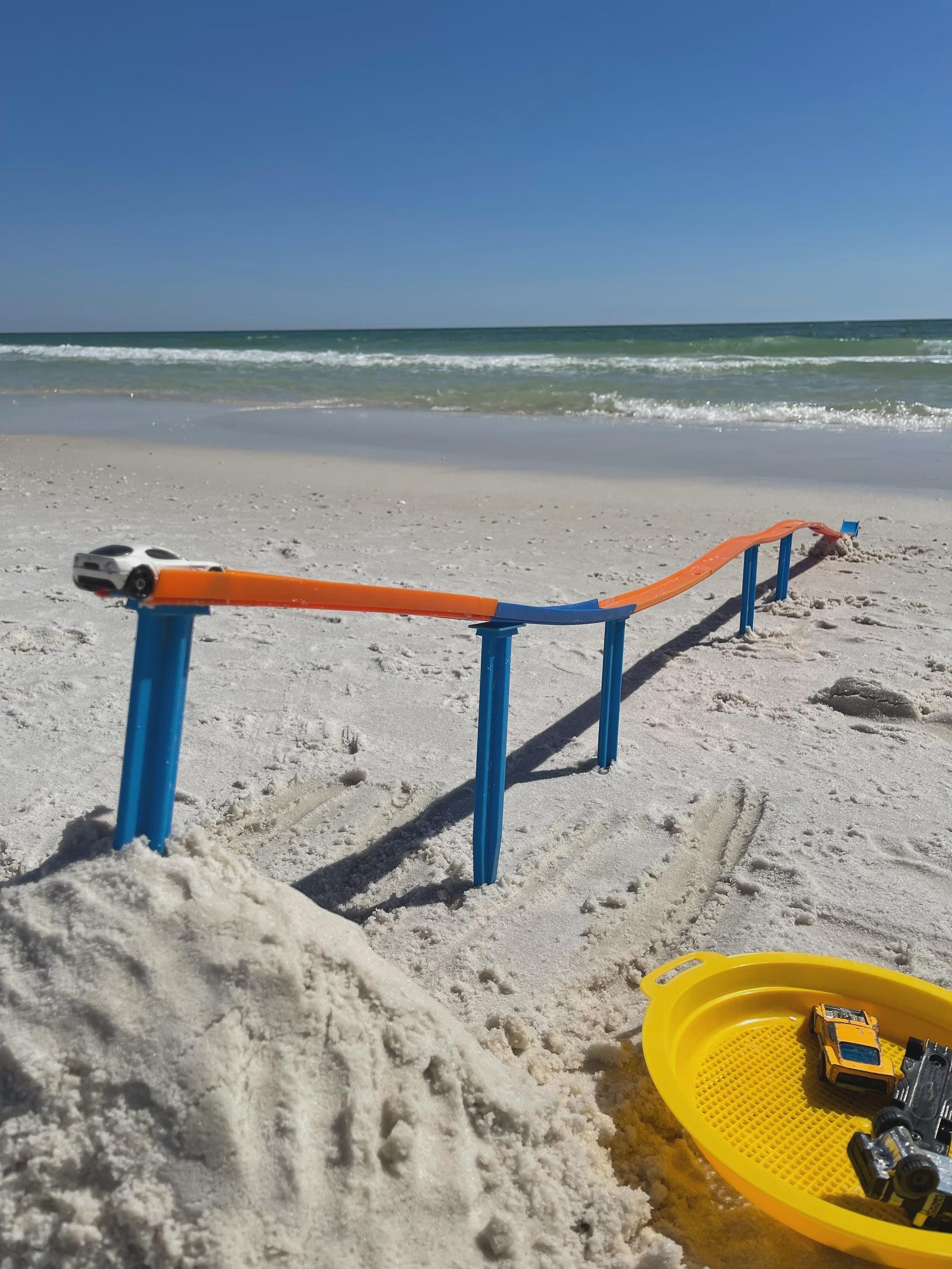 Custom Toy Car Sand, Dirt Spikes | 3D Printed Track Mounts, Launch Platform, Landing Pad, 8 Inch