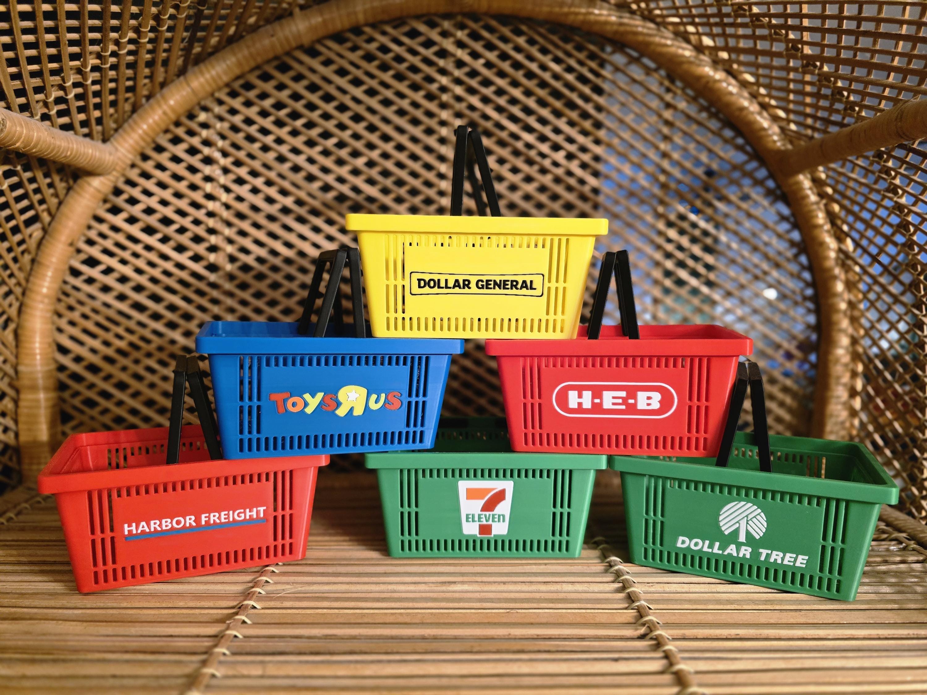 3D Printed Basket, Mini Shopping Organizer | Customizable Handles, Logo Personalization | Party Favors, Desk Storage | 4.2×6×3 In