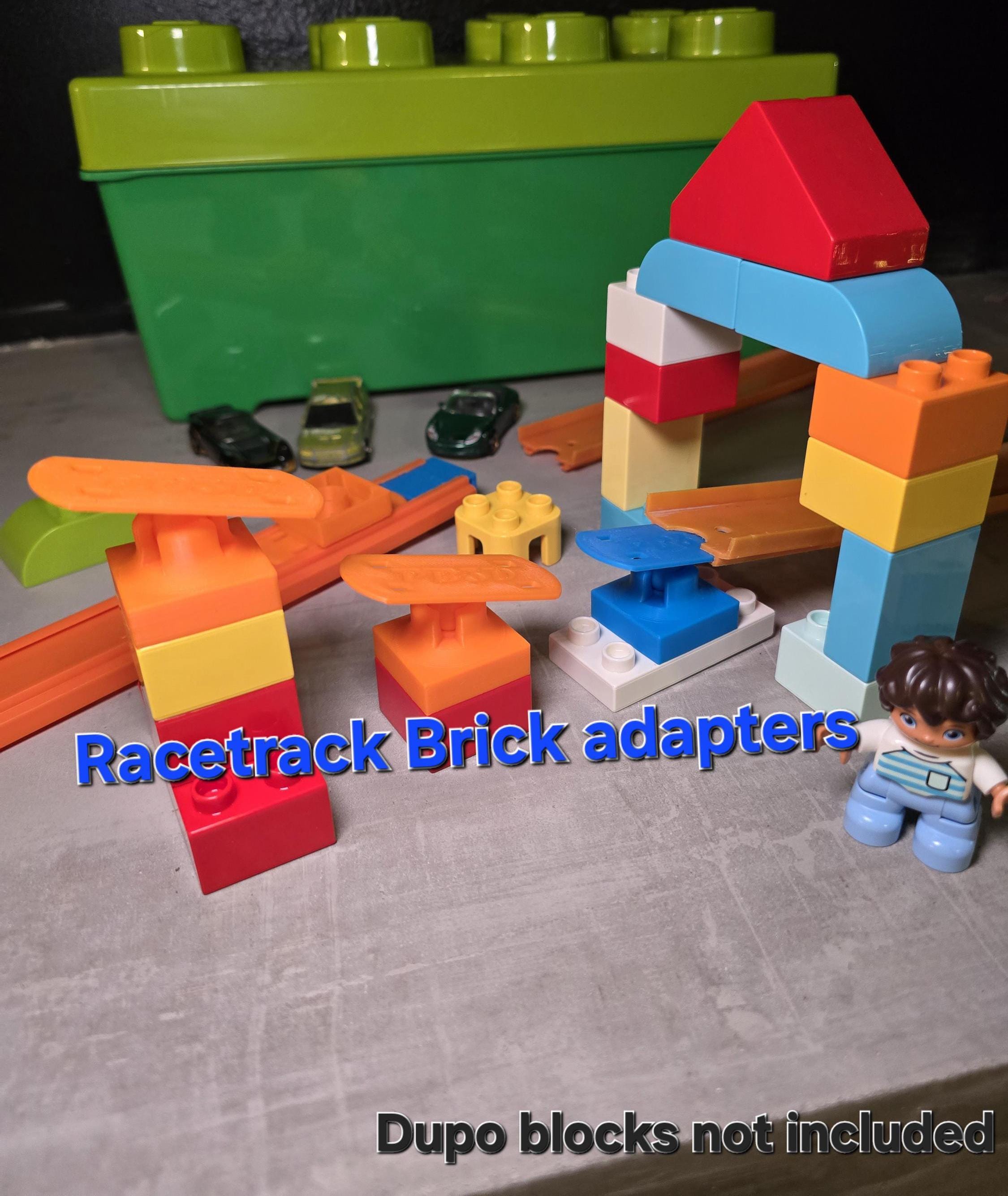 3D Printed Adapters, Racetrack Connectors For Duplo Tracks | PLA Plastic | Universal Fit, Color Options