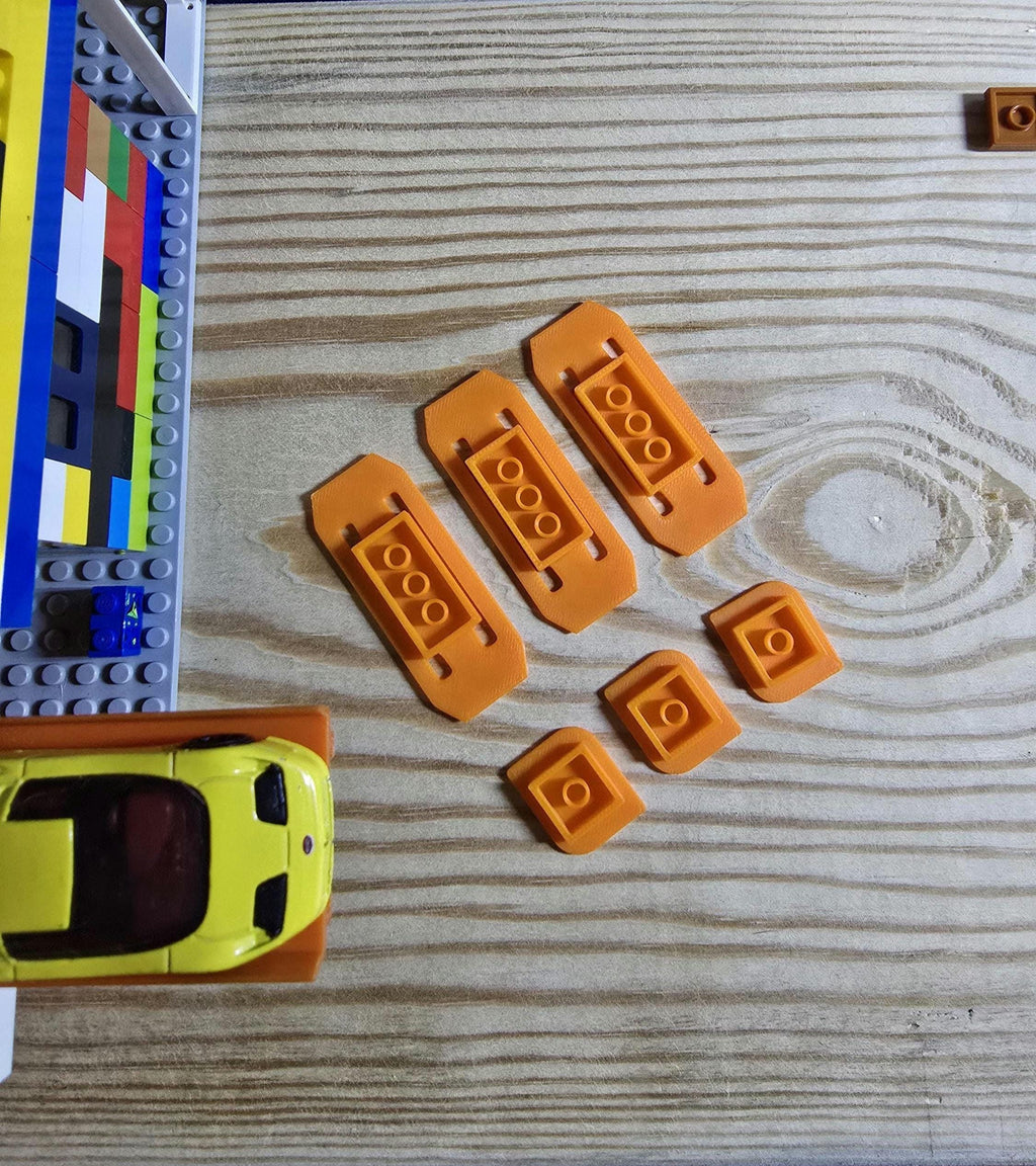 Multiply The Fun, Universal Racetrack Brick Adapters | 3D Printed PLA | Compatible With Big-Name Bricks