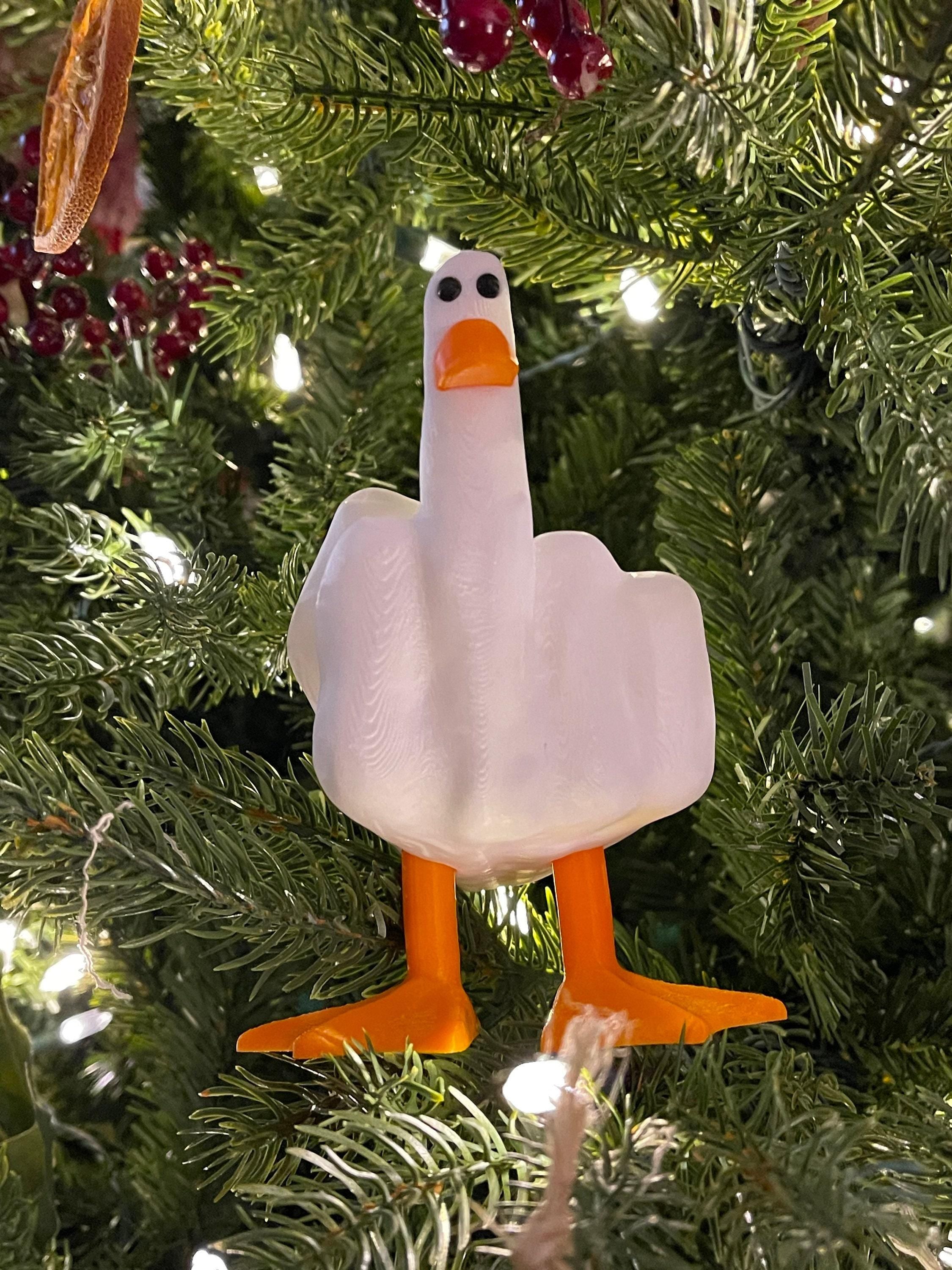Funny Adult Duck, Cheeky 3D Ornament | PLA Plastic | Desk Or Tree Display, Gag Gift, Office Shelf Accent