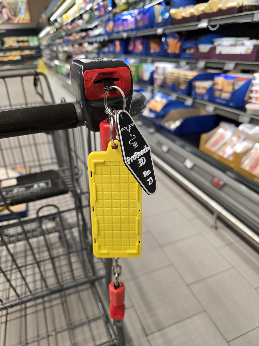 Mini Stash Tote, Thin Compact Keychain Pouch | 3D Printed Plastic, Black Body Yellow Lid, Pocket-Friendly