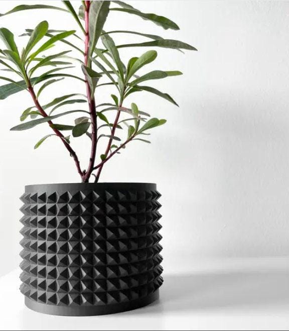 The Anver Planter, Studded Pot Set, Drain Tray Included - Sturdy Stand, Indoor Plant Display (3–8" Openings, Sizes)