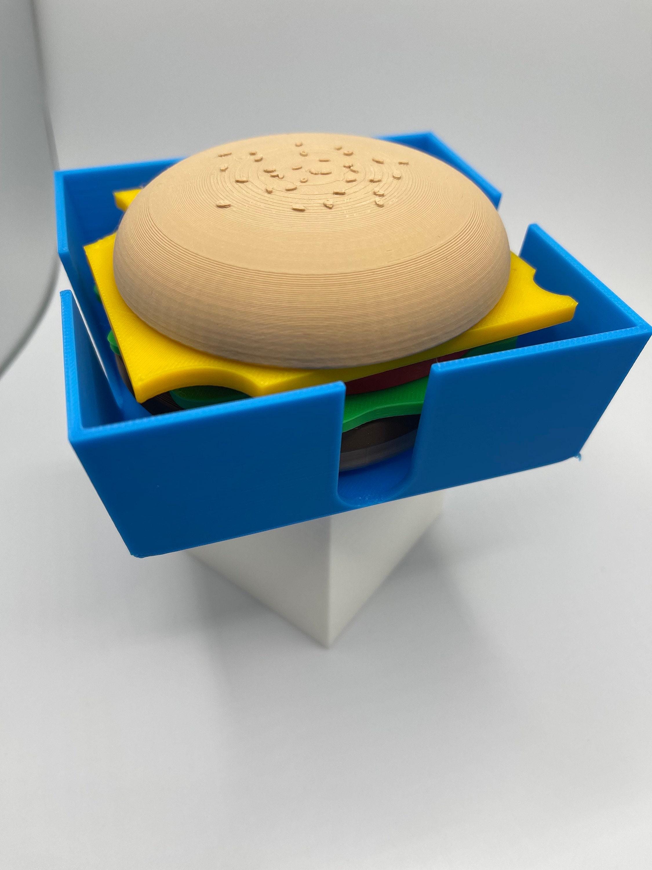 Cheeseburger Coaster Set, Layered Burger, 4In Diameter - Patty, Lettuce, Tomato, Onion, Cheese, Buns