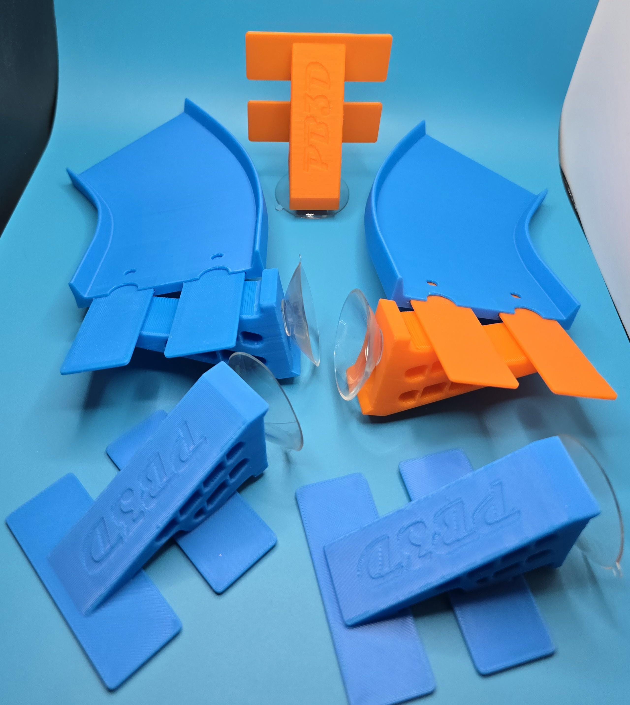 Suction Cup Track, Reconfigurable Monster Truck Ramp Kit | PLA Plastic And Silicone | 1:64 Scale