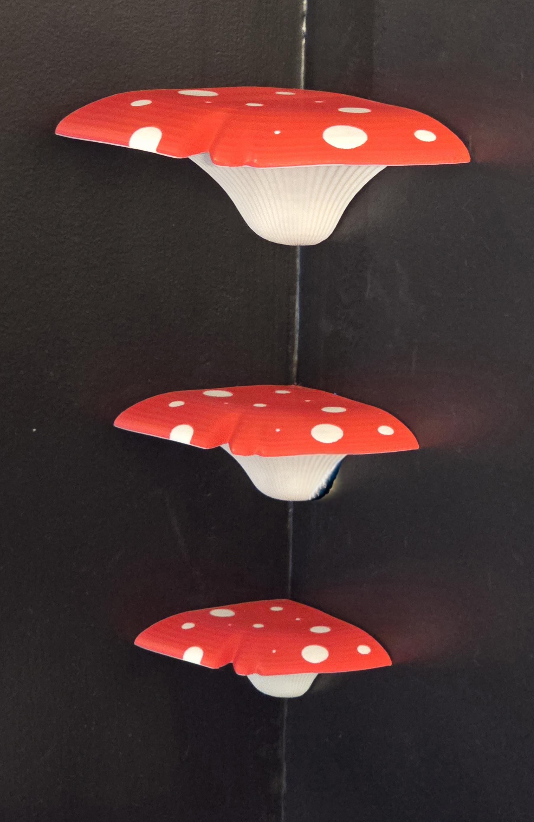 Shelves - 3D Printed, Mushroom Corner Shelf | PLA Wall Decor | Small, Medium, Large Sizes, Custom Options