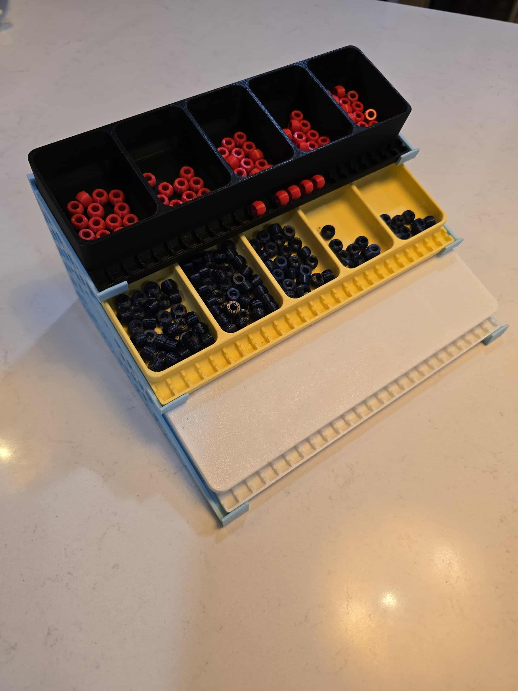 Bracelet Tray Holder, Sleek Angled Organizer Stand, Honeycomb Side Panels | PLA 3D Print | Holds 3 Standard Inserts