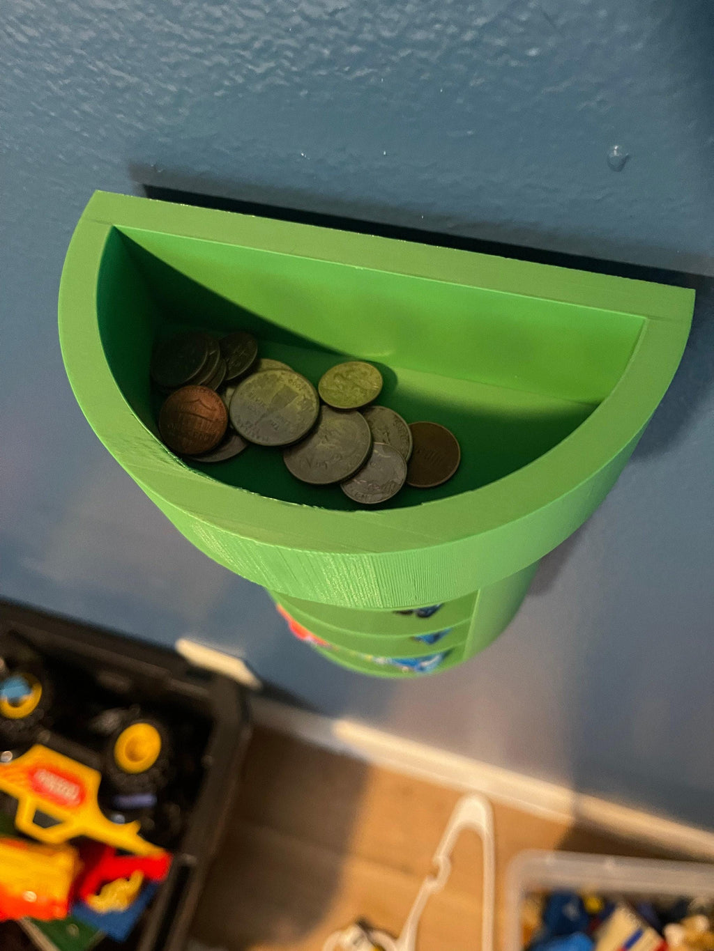 Warped Tube Car Holder, Wall-Mounted Display, Holds Four Vehicles - Gaming Themed Organizer, Compact