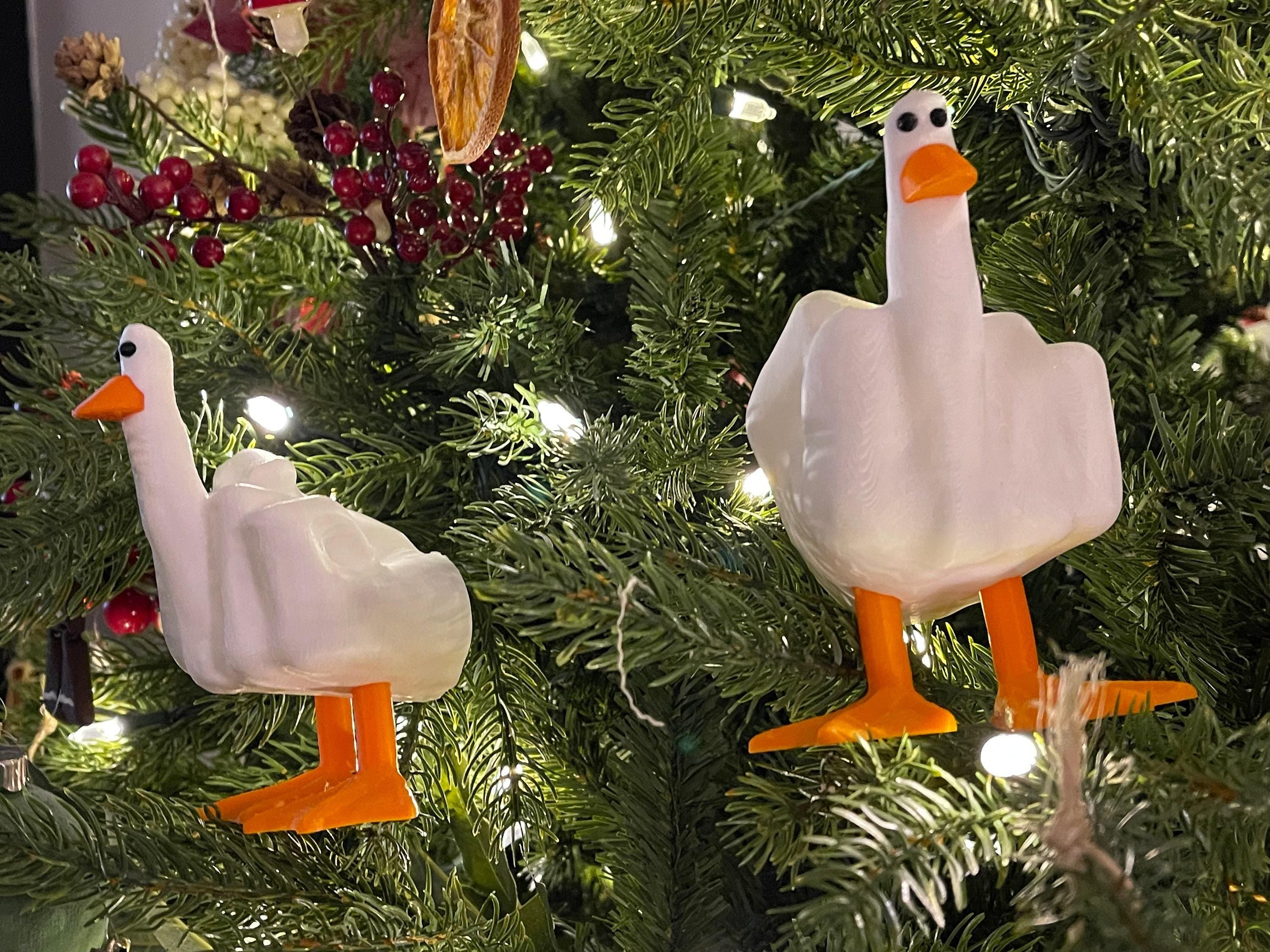 Funny Adult Duck, Cheeky 3D Ornament | PLA Plastic | Desk Or Tree Display, Gag Gift, Office Shelf Accent