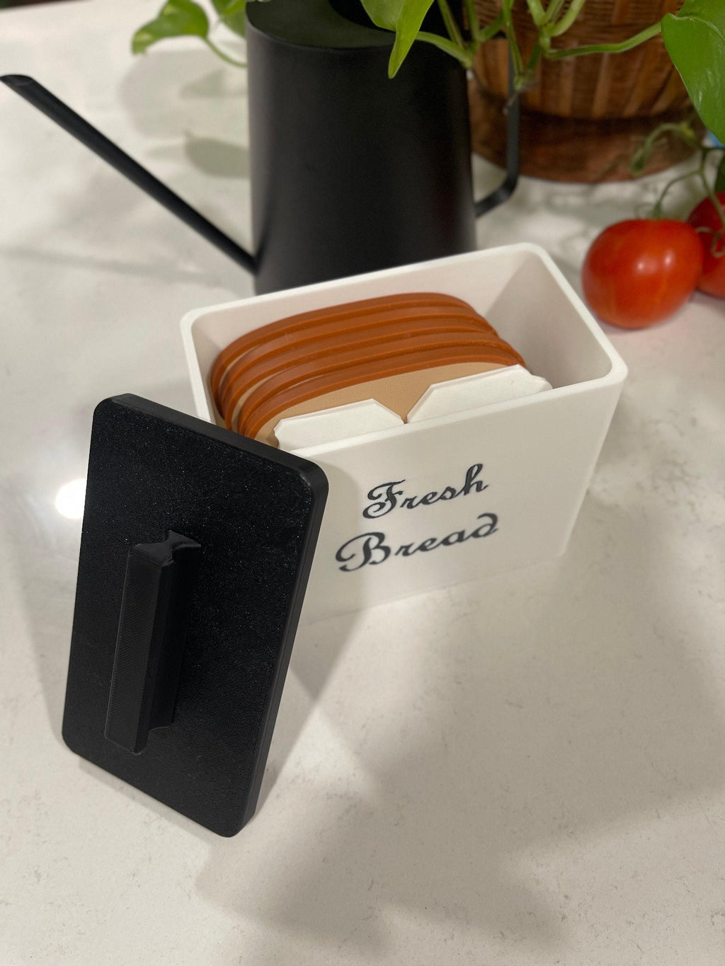 Cute Coaster Set, Sliced Bread Design - Loaf Storage Box, Customizable Tie, Container 5.5x5.5x3, Pieces 4x4.5