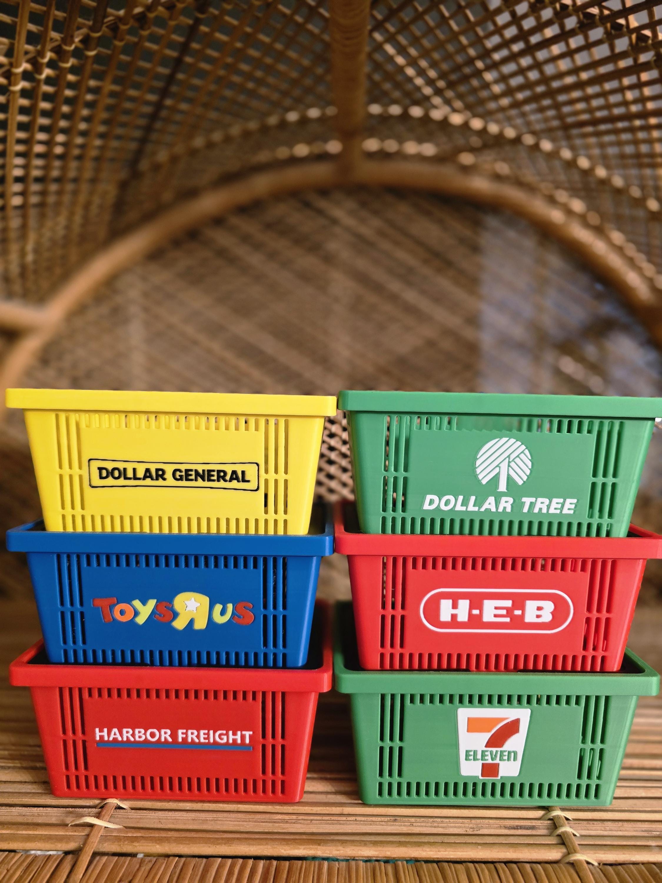3D Printed Basket, Mini Shopping Organizer | Customizable Handles, Logo Personalization | Party Favors, Desk Storage | 4.2×6×3 In
