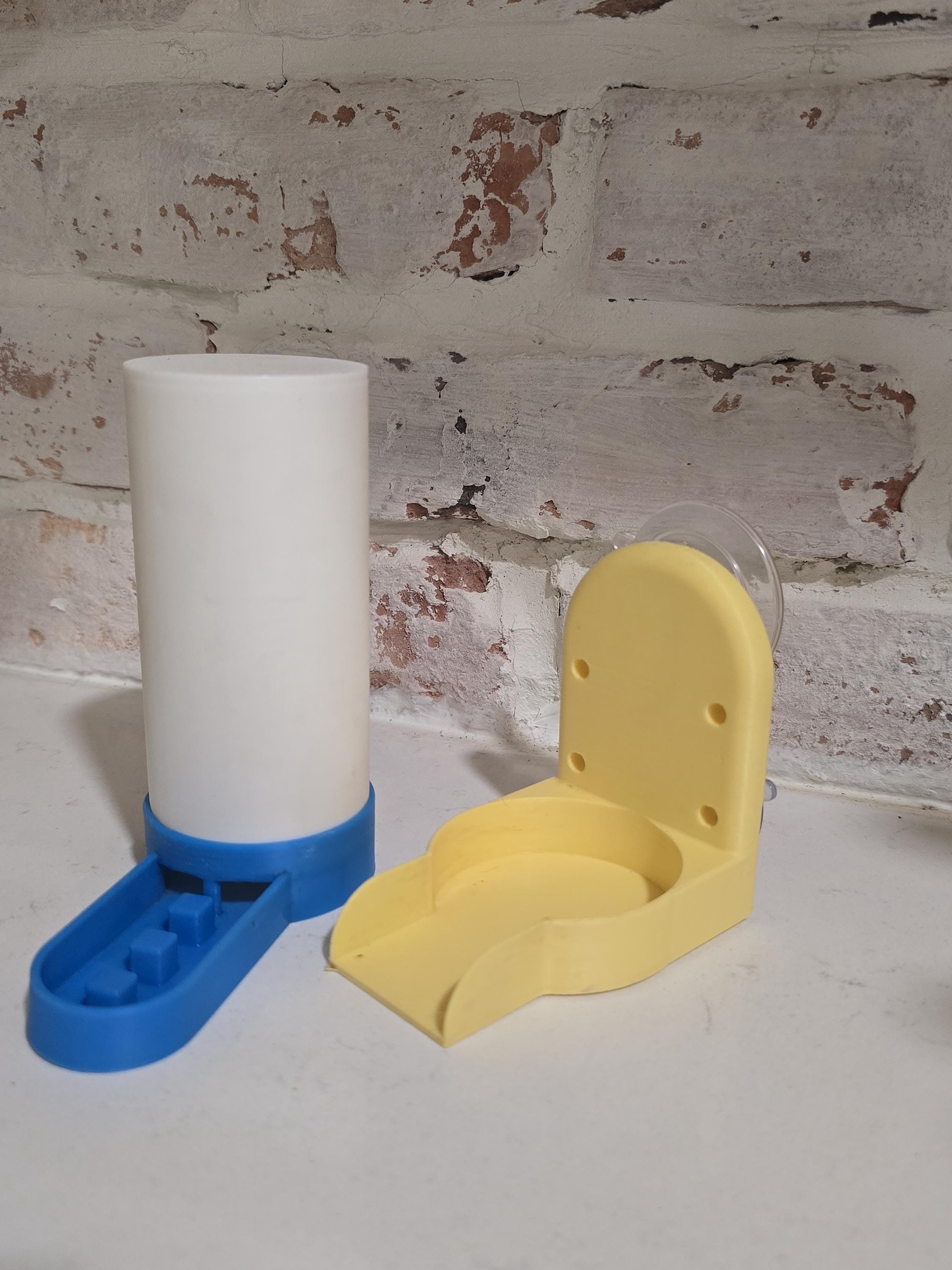Quail And Chick - Feeder & Waterer Set - Removable Lid, 221 mL Capacity, Suction Cup with Zip Tie Mounts