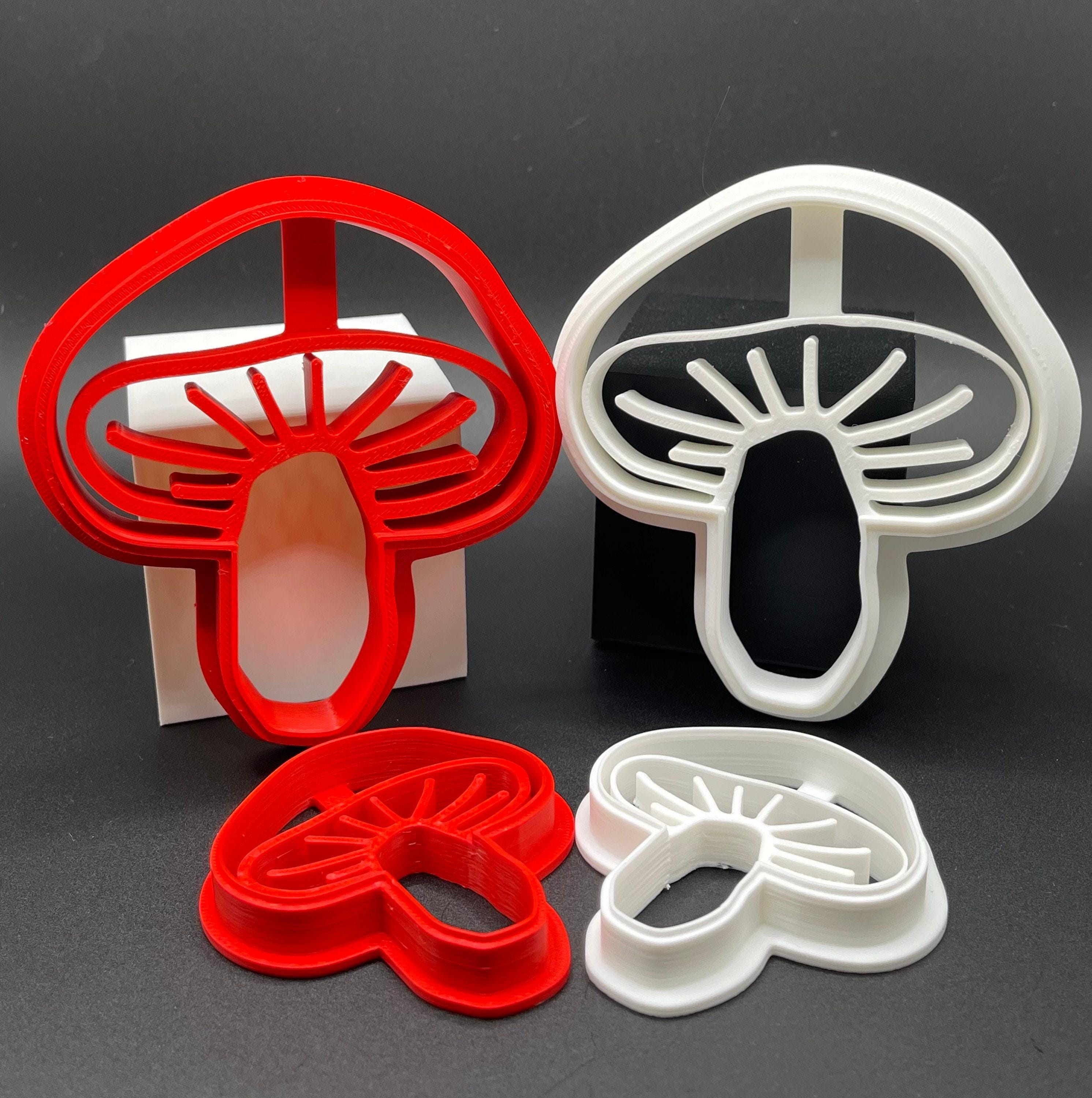 Mushroom Cutter Set, Whimsical Cookie Tool | Food Grade PLA | Large 4" x 3.75", Small 2.75" x 2.25