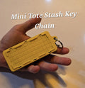 Mini Stash Tote, Thin Compact Keychain Pouch | 3D Printed Plastic, Black Body Yellow Lid, Pocket-Friendly