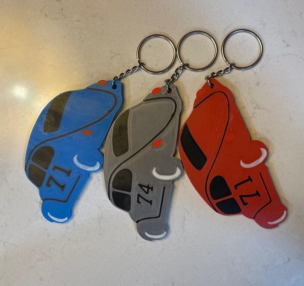 Vw Beetle Key, Retro Personalized Tag - Acrylic Custom Year & Color, Compact Lightweight, Garage Friendly