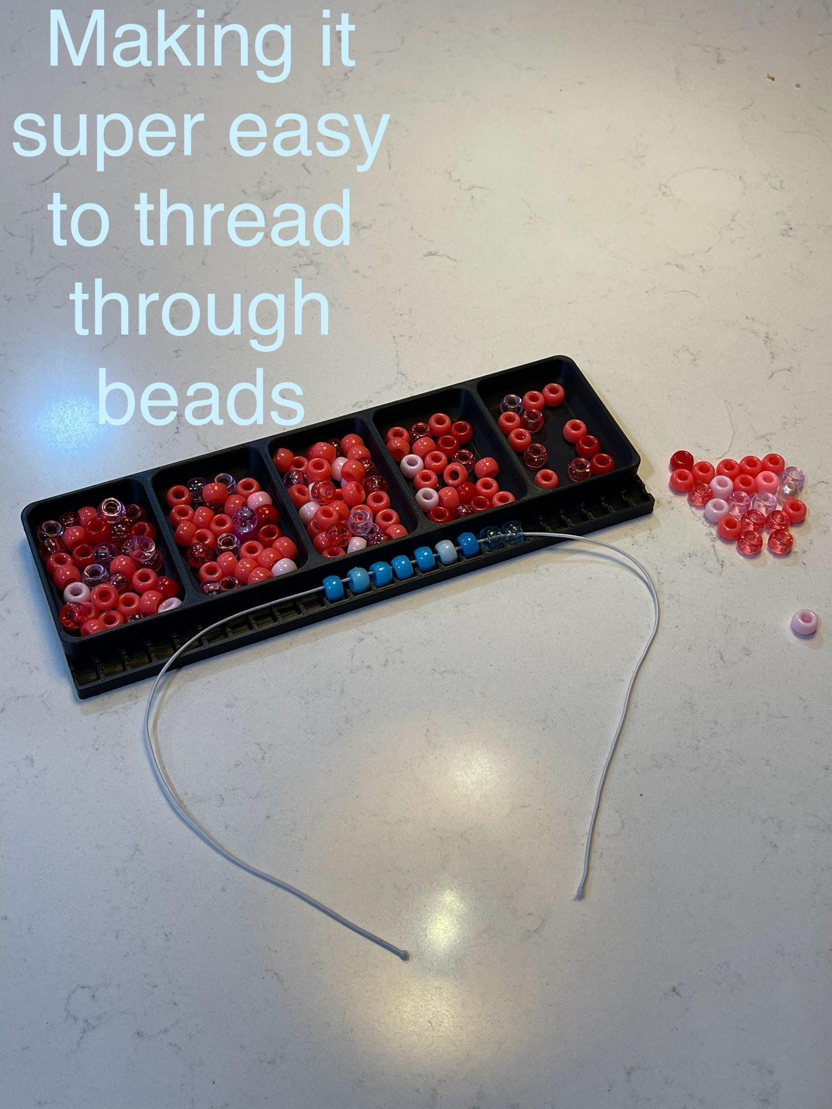 Pony Bead Bracelet Building Tool, Holds 28 Pieces - Five Extra Trays, Fits 6x9mm, Multiple Colors