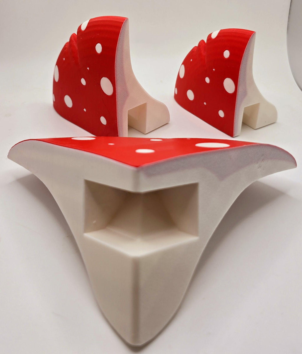Shelves - 3D Printed, Mushroom Corner Shelf | PLA Wall Decor | Small, Medium, Large Sizes, Custom Options