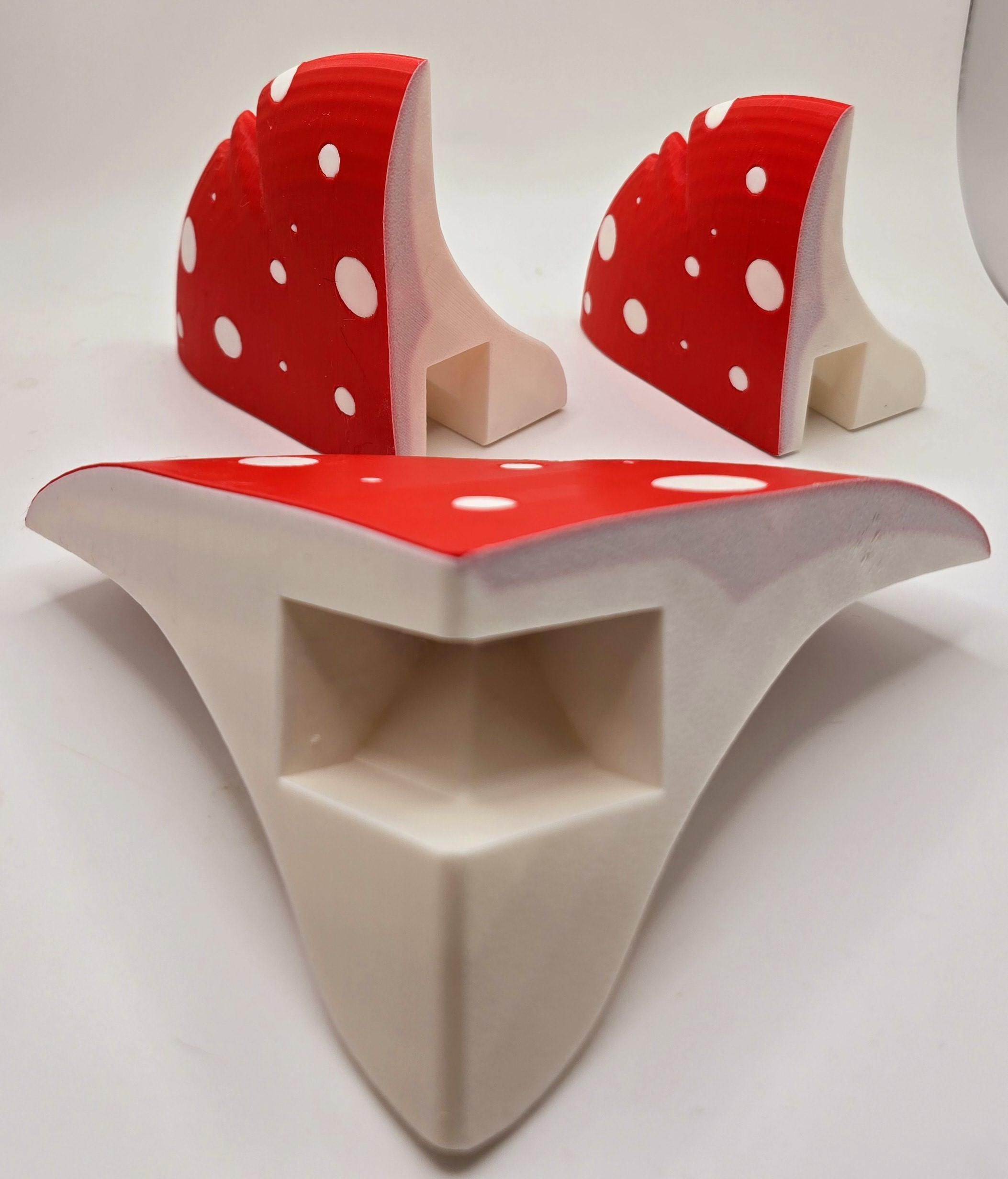 Shelves - 3D Printed, Mushroom Corner Shelf | PLA Wall Decor | Small, Medium, Large Sizes, Custom Options
