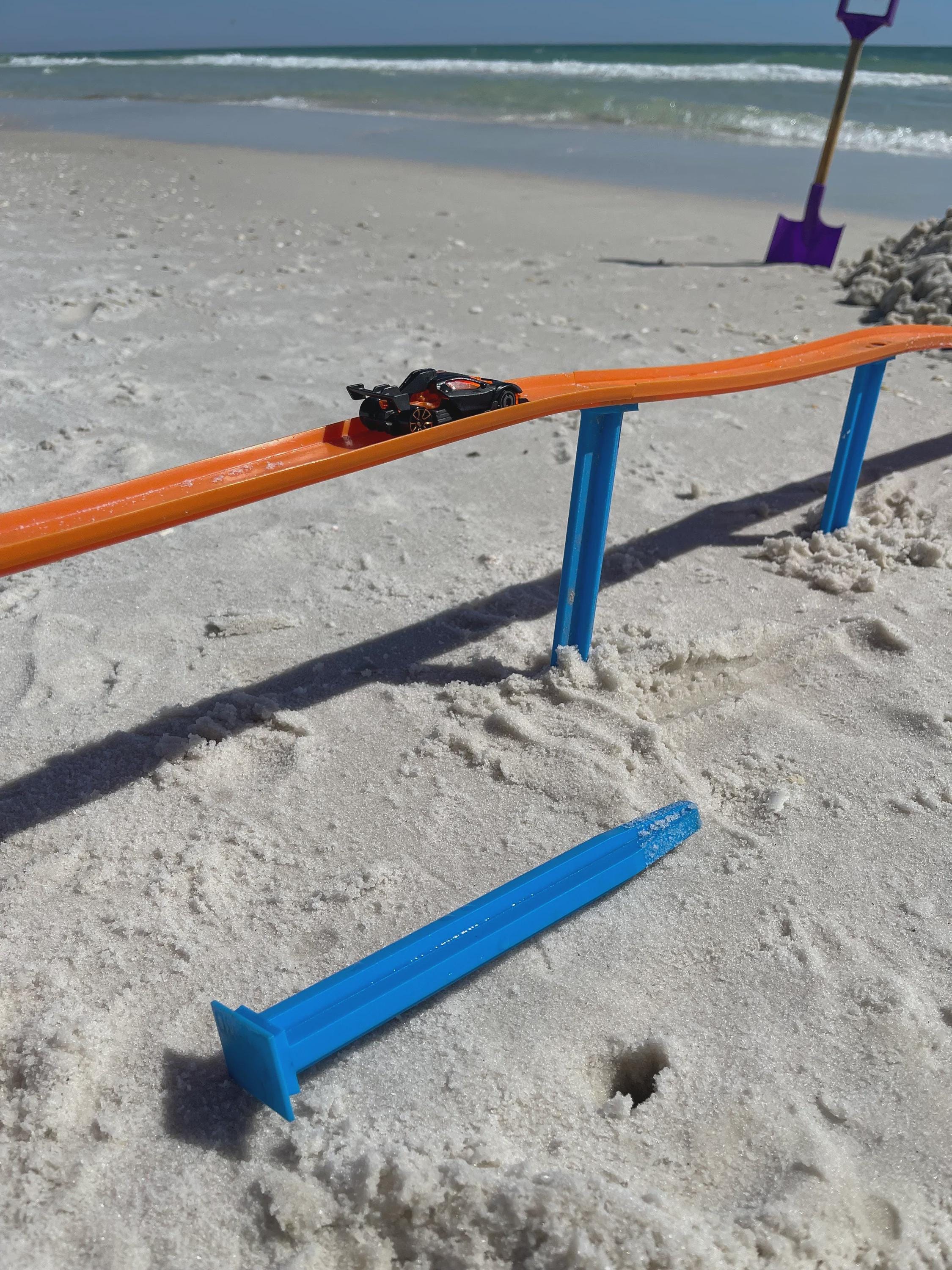 Custom Toy Car Sand, Dirt Spikes | 3D Printed Track Mounts, Launch Platform, Landing Pad, 8 Inch