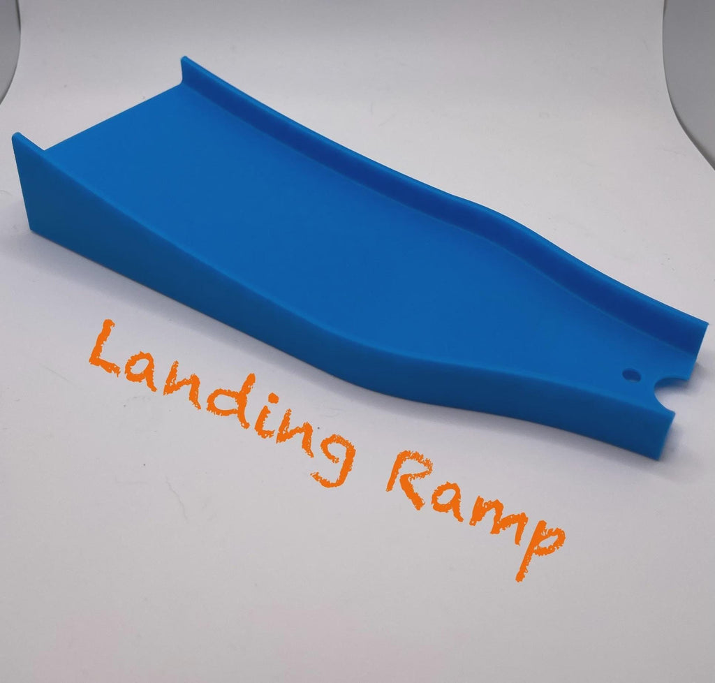 Racetrack Ramp And Landing, Toy Car Course Accessory | For Orange Blue Tracks, 1.6in X 4.5in, Multicolor