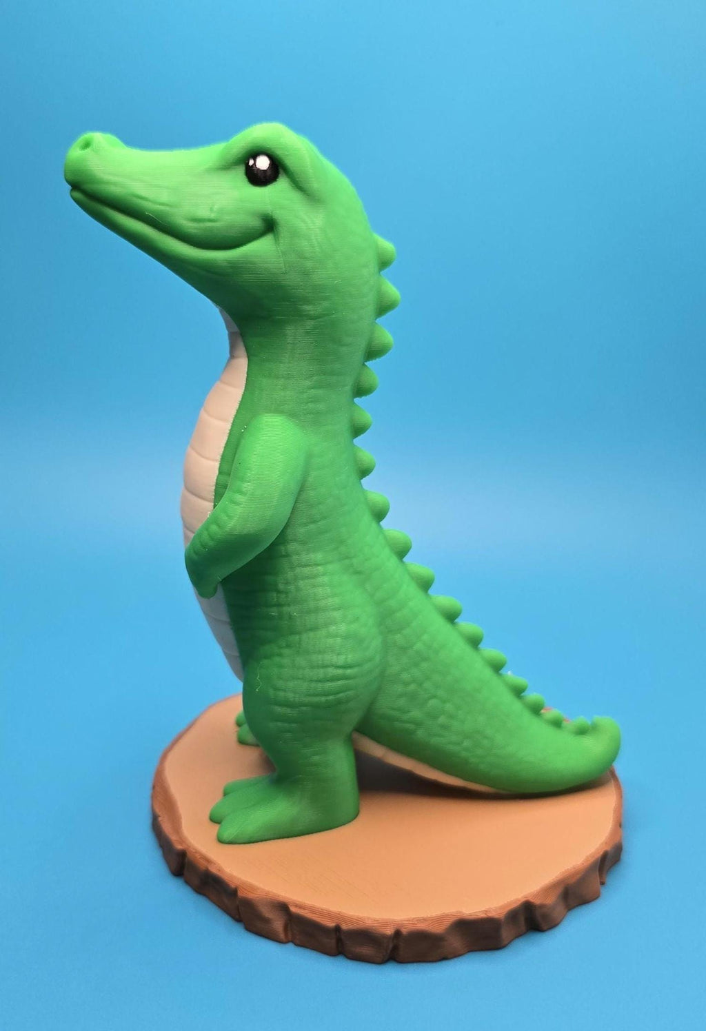Mini Porch Alligator, Farmhouse Desk Statue | 3D Printed Resin | 6 Inch Tall, Giftable Accent