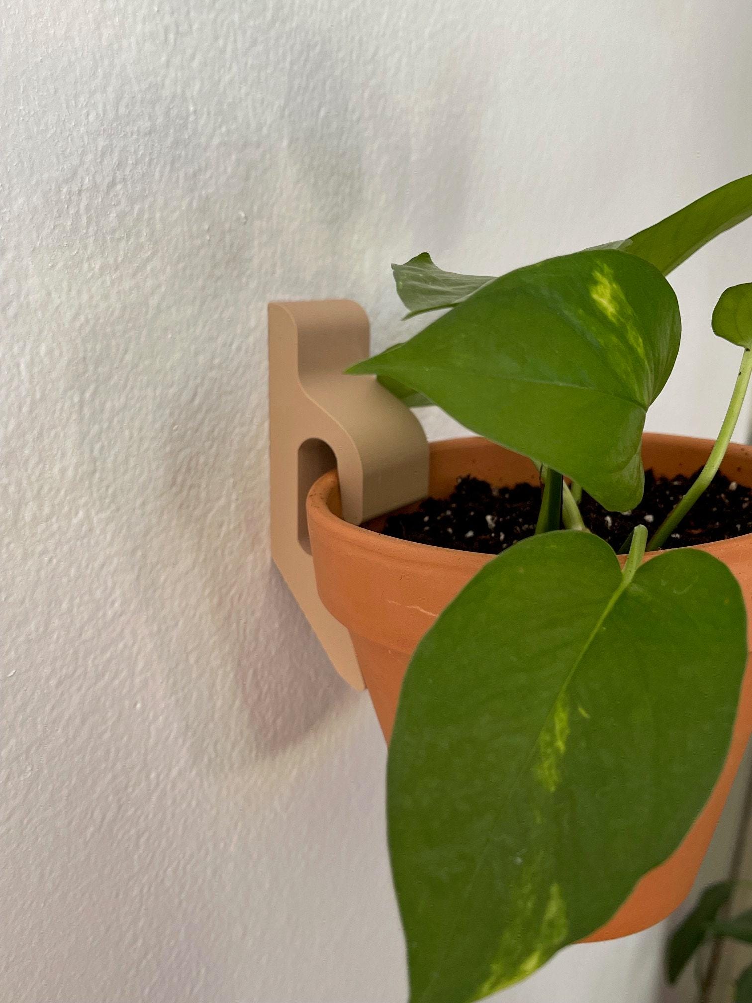 Terracotta Pot Wall, Hanging Plant Holder | Ceramic Mounting Bracket | Fits 4in And 6in Planters, Hidden Key Mount