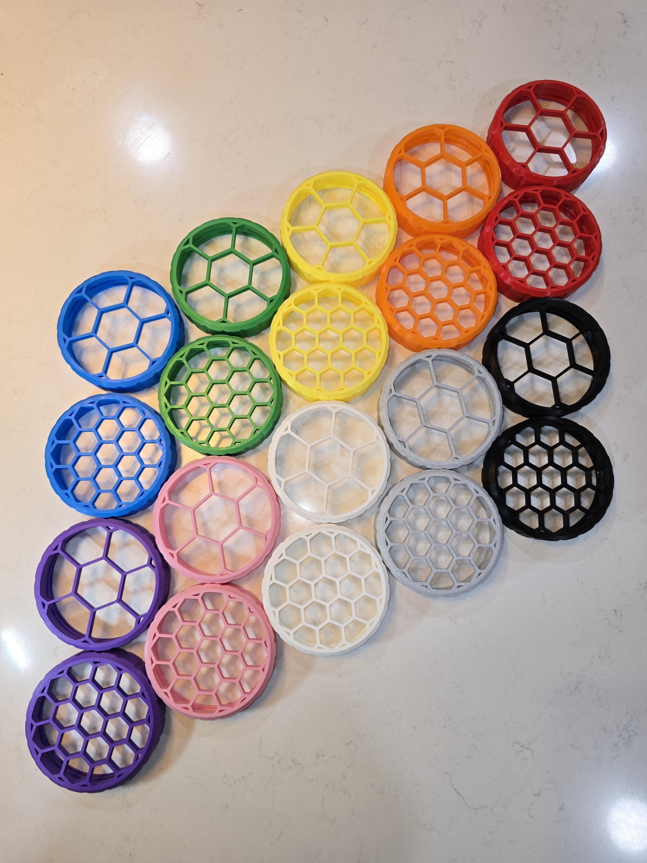 Propagation Jar Lid - Wide Mouth Mason Adapter - Hexagon Pattern, Comfort Grip, Large & Small Openings (1in, 1/2in)