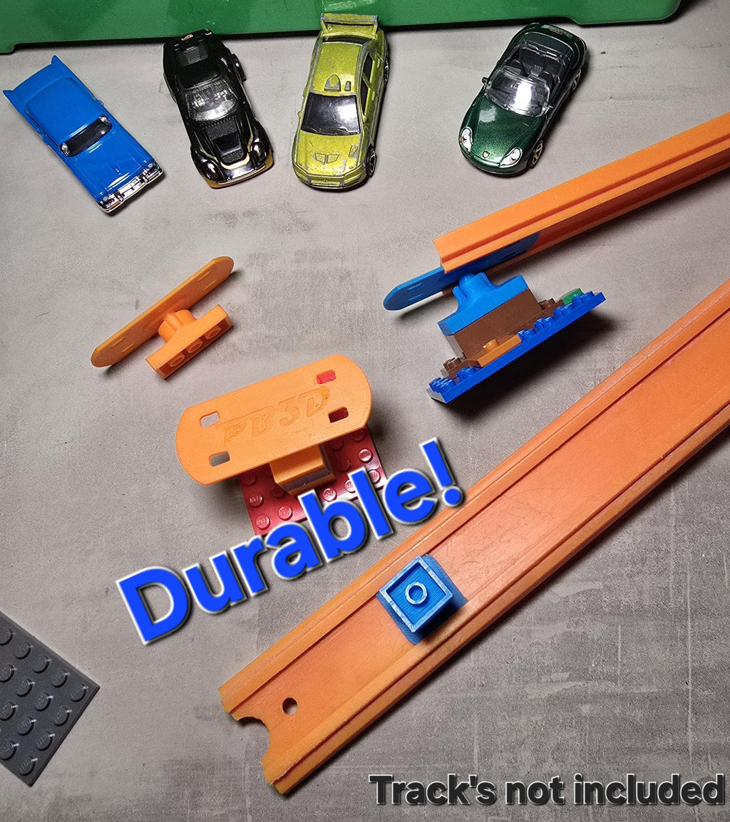 Adjustable Racetrack, 3D Printed Brick Adapters | PLA Connectors | Universal Fit, Color Options, Triple-Decker