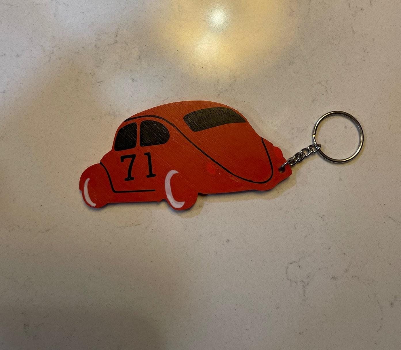 Vw Beetle Key, Retro Personalized Tag - Acrylic Custom Year & Color, Compact Lightweight, Garage Friendly