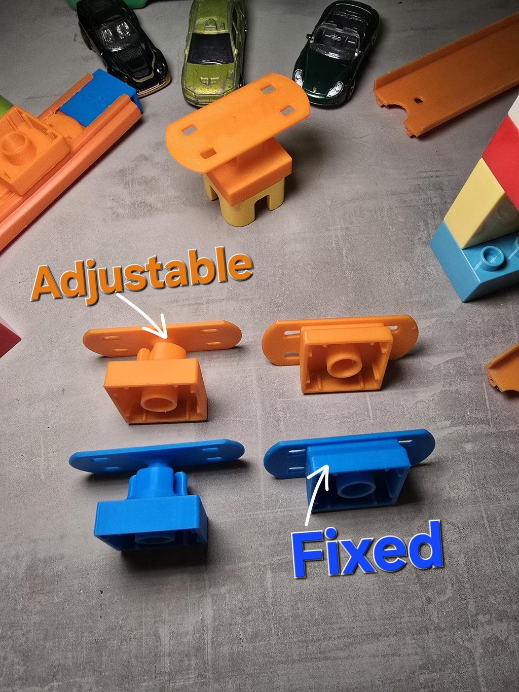 3D Printed Adapters, Racetrack Connectors For Duplo Tracks | PLA Plastic | Universal Fit, Color Options