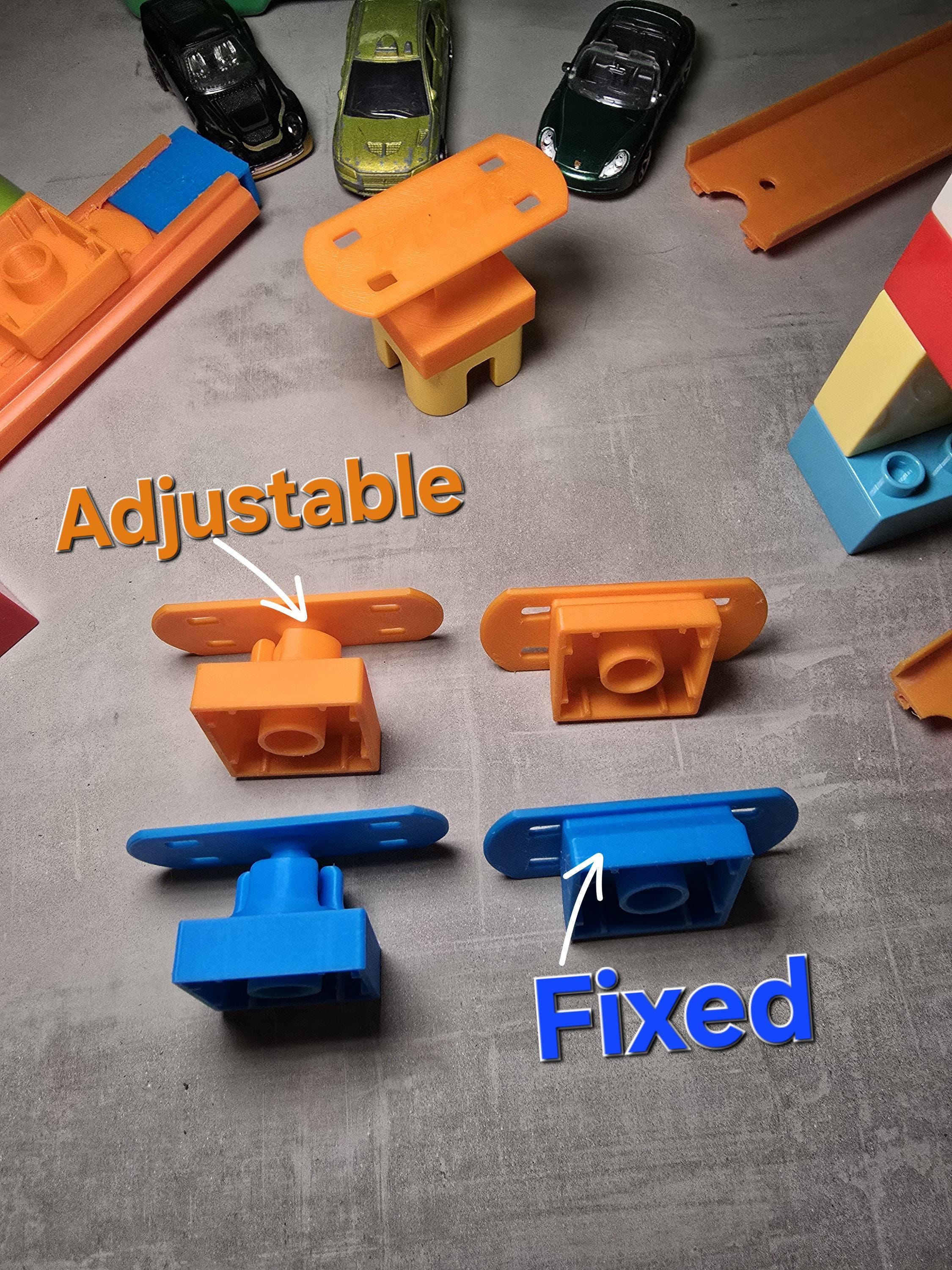 3D Printed Adapters, Racetrack Connectors For Duplo Tracks | PLA Plastic | Universal Fit, Color Options