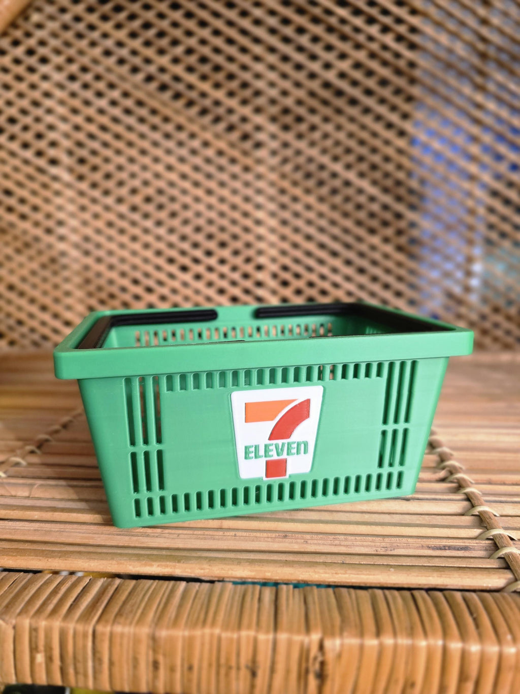 3D Printed Basket, Mini Shopping Organizer | Customizable Handles, Logo Personalization | Party Favors, Desk Storage | 4.2×6×3 In