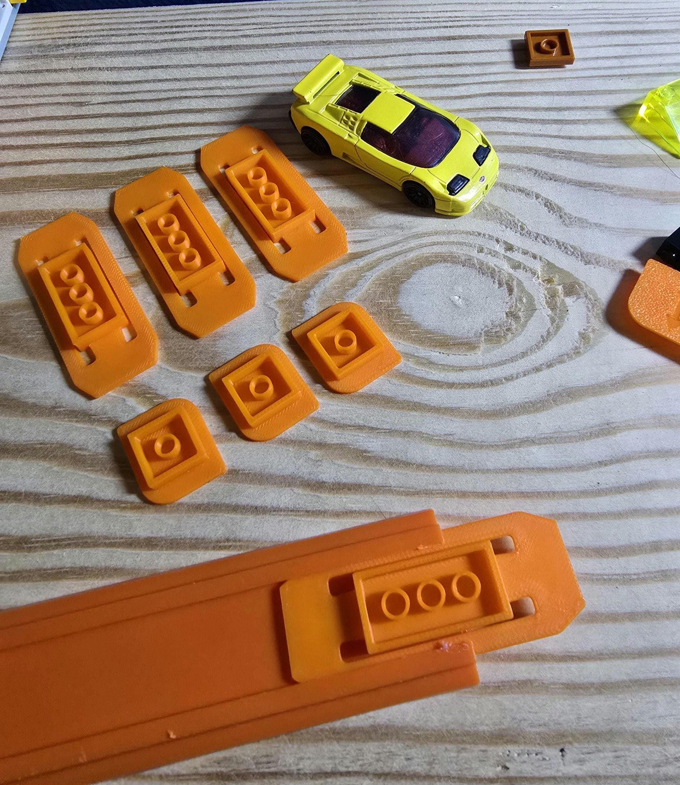 Multiply The Fun, Universal Racetrack Brick Adapters | 3D Printed PLA | Compatible With Big-Name Bricks