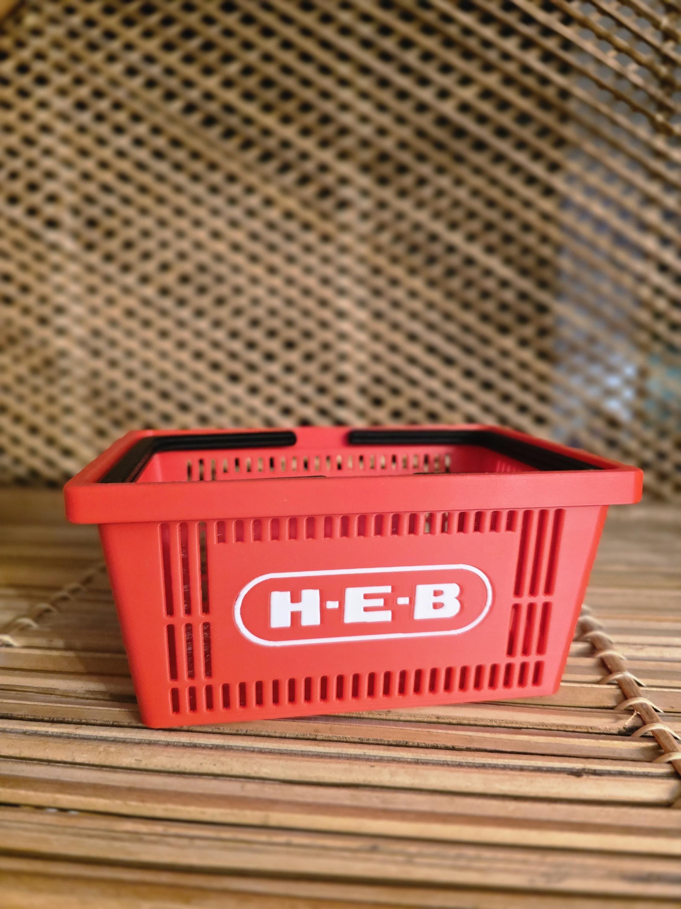 3D Printed Basket, Mini Shopping Organizer | Customizable Handles, Logo Personalization | Party Favors, Desk Storage | 4.2×6×3 In