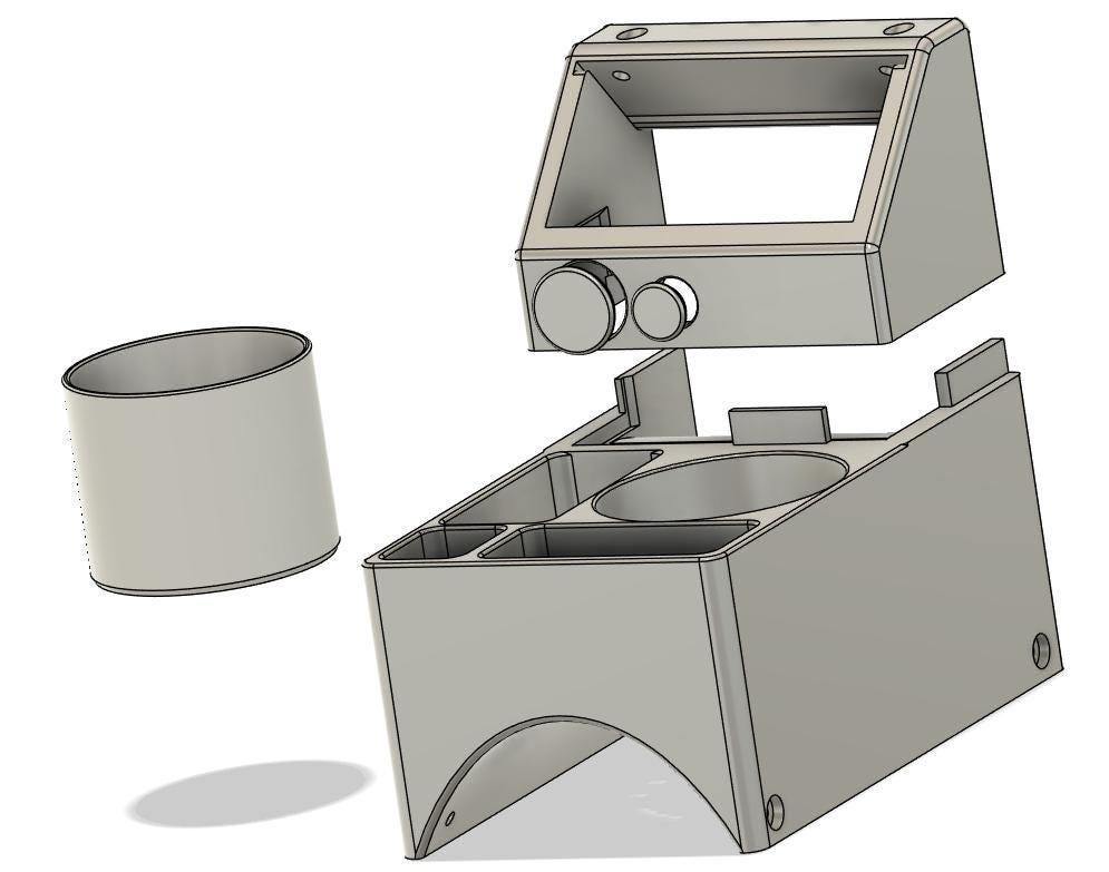 Digital Download STL, Vw Beetle Center Console | Air Ride Ready, Charge Port | Fits 256mm Bed, 9.8 X 5.8In