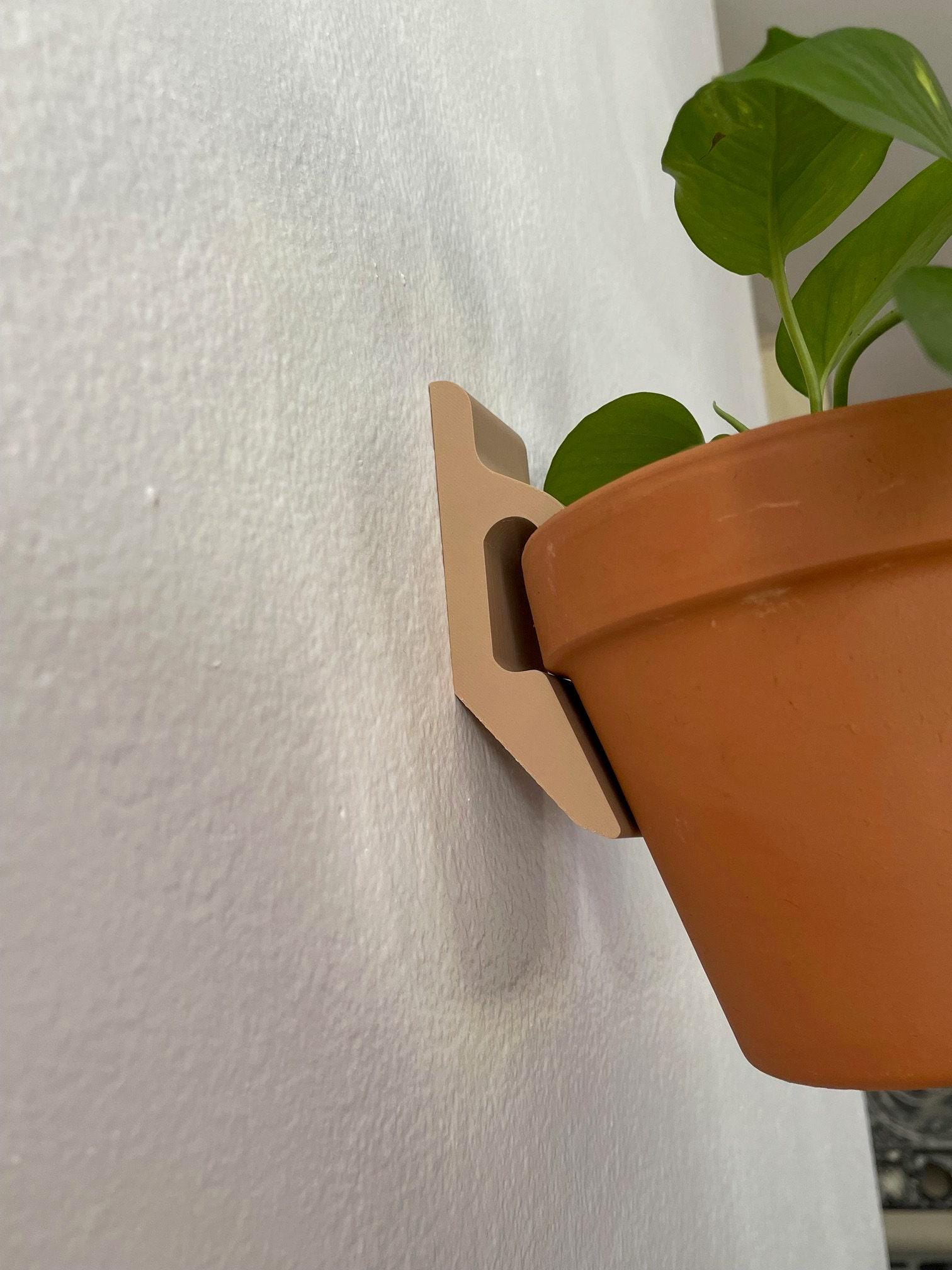 Terracotta Pot Wall, Hanging Plant Holder | Ceramic Mounting Bracket | Fits 4in And 6in Planters, Hidden Key Mount