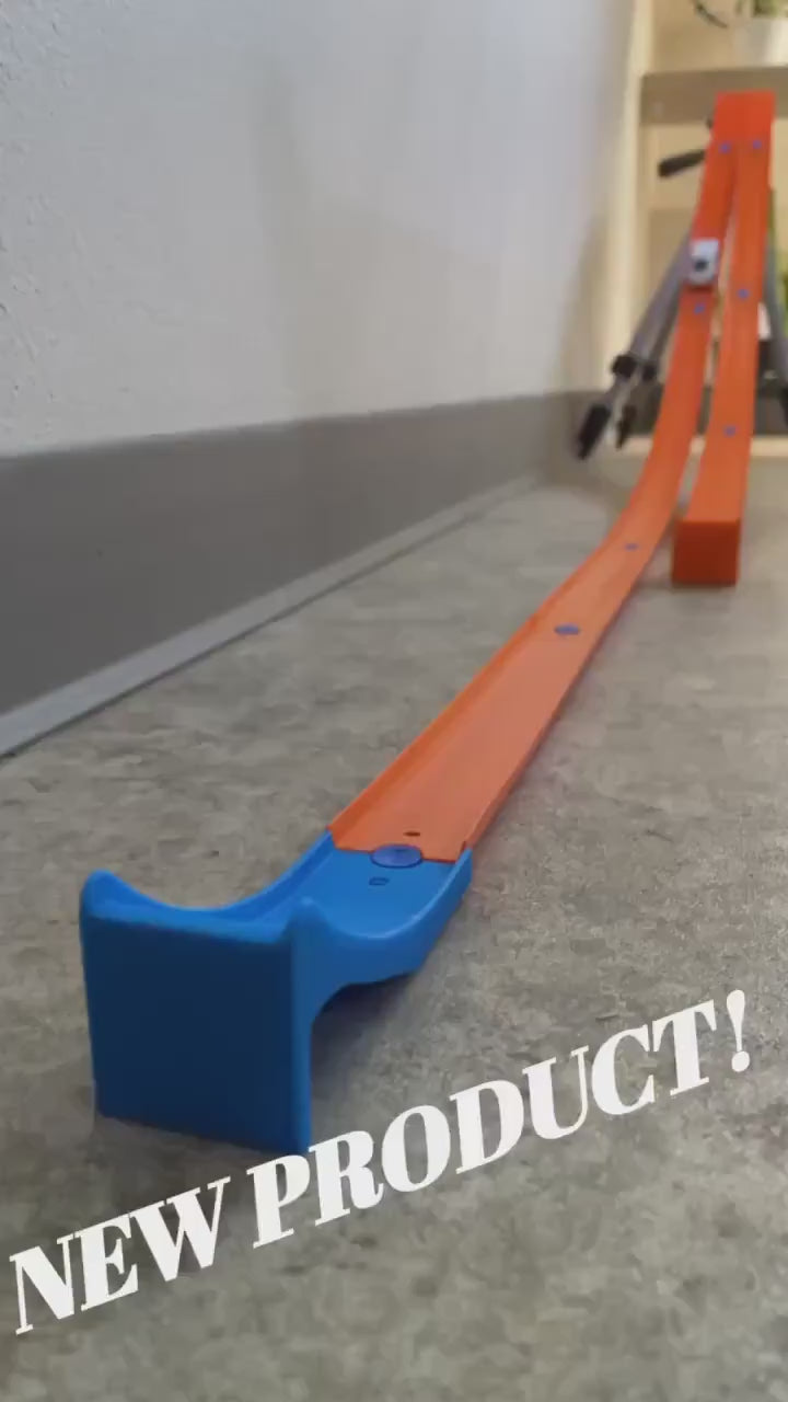 Racetrack Ramp And Landing, Toy Car Course Accessory | For Orange Blue Tracks, 1.6in X 4.5in, Multicolor